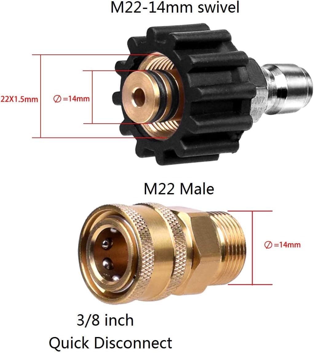 I3C 2Pcs/ 1 Set Universal Quick Connect Pressure Washer Adapter Kit for ...