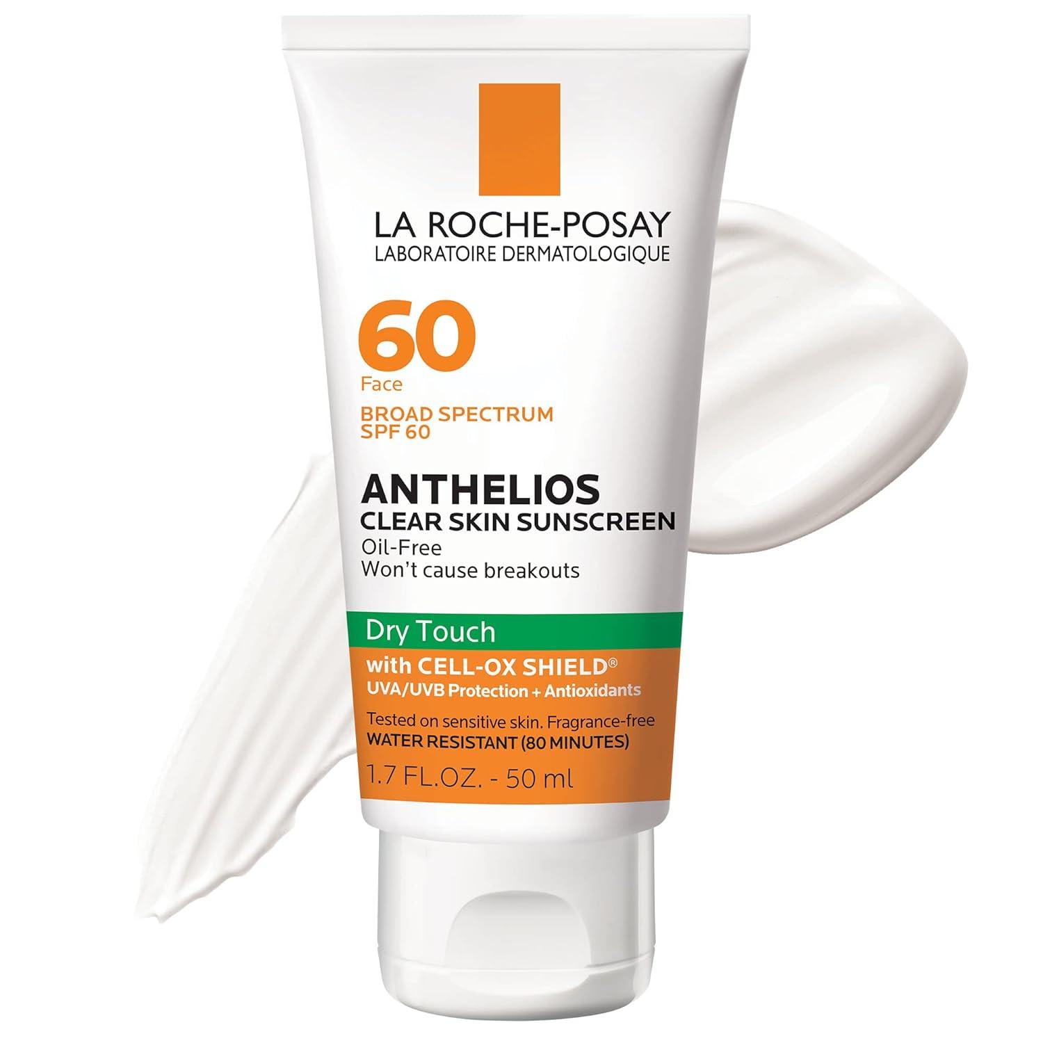 La Roche-Posay Anthelios Clear Skin Dry Touch Sunscreen SPF 60, Oil ...