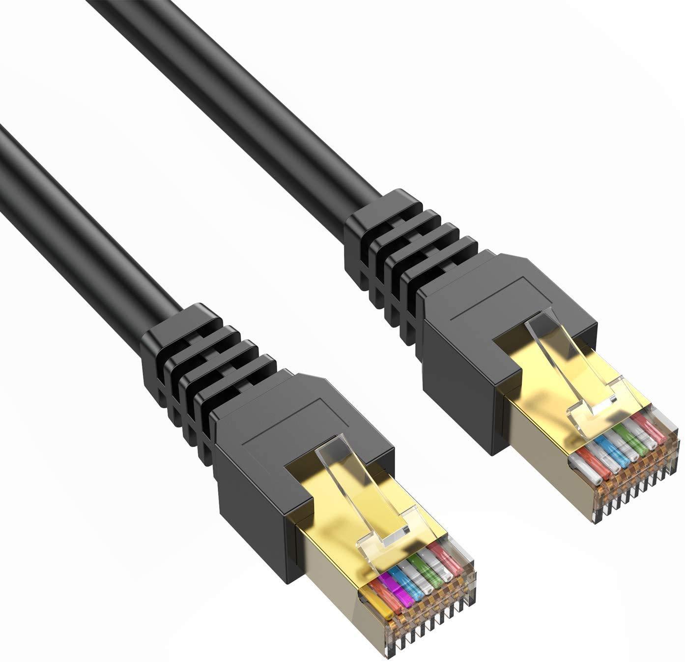 Buy Outdoor Ethernet Cable 15ft Exterior Cat7, PHIZLI Shielded Grounded ...