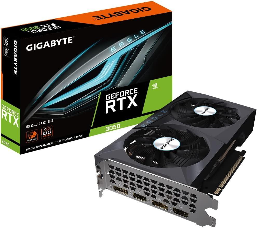 GIGABYTE GeForce RTX 3050 Eagle OC 8GB Graphics Card, Black: Graphics ...