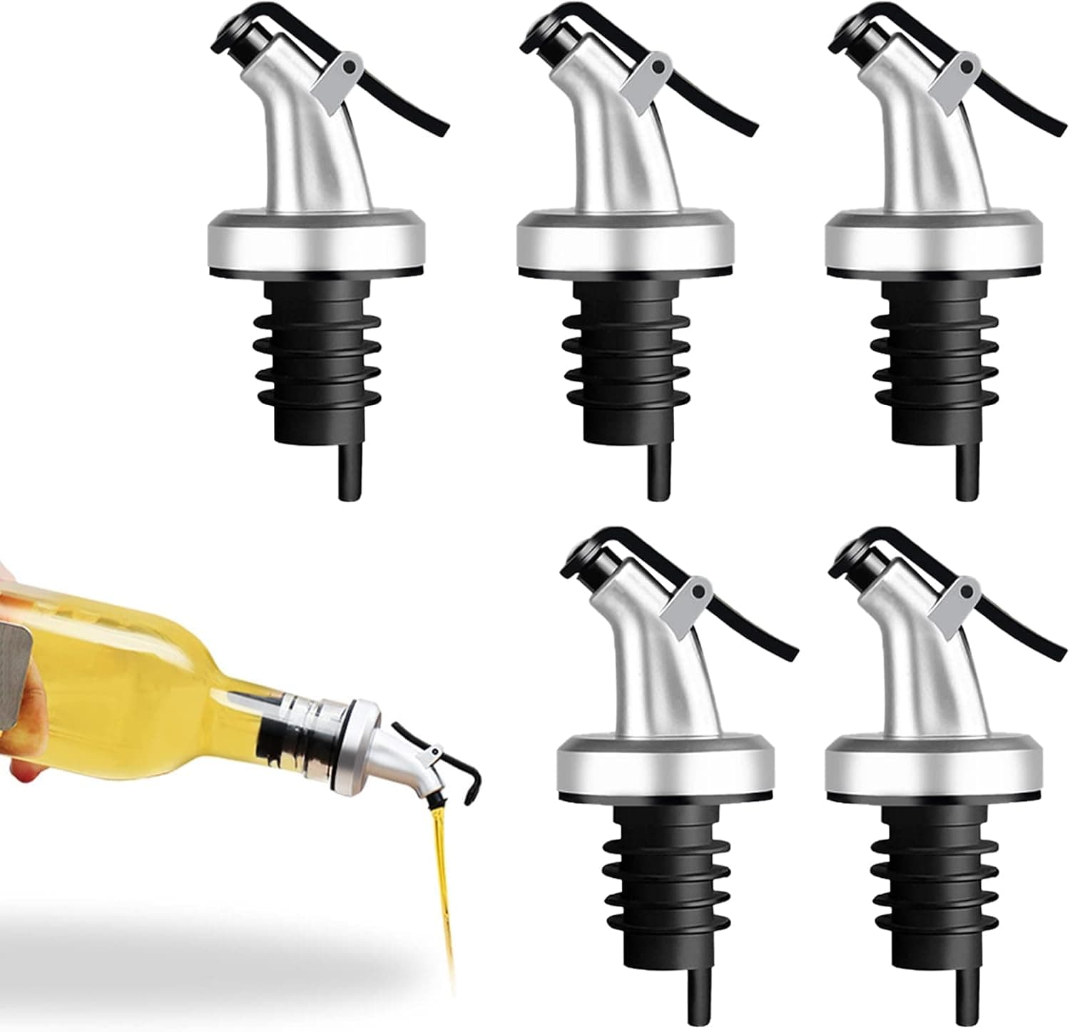 5Pcs Oil Pourer Spout,Bottle Pourers for Spirits,Wine Dispenser Pourer ...