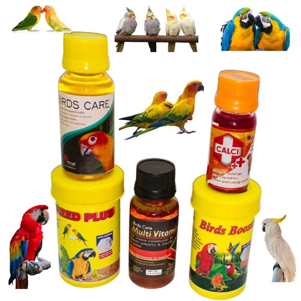Jeffrey 5 in1 Pack of Birds Care Health Supplement (Bird Booster, Breed ...
