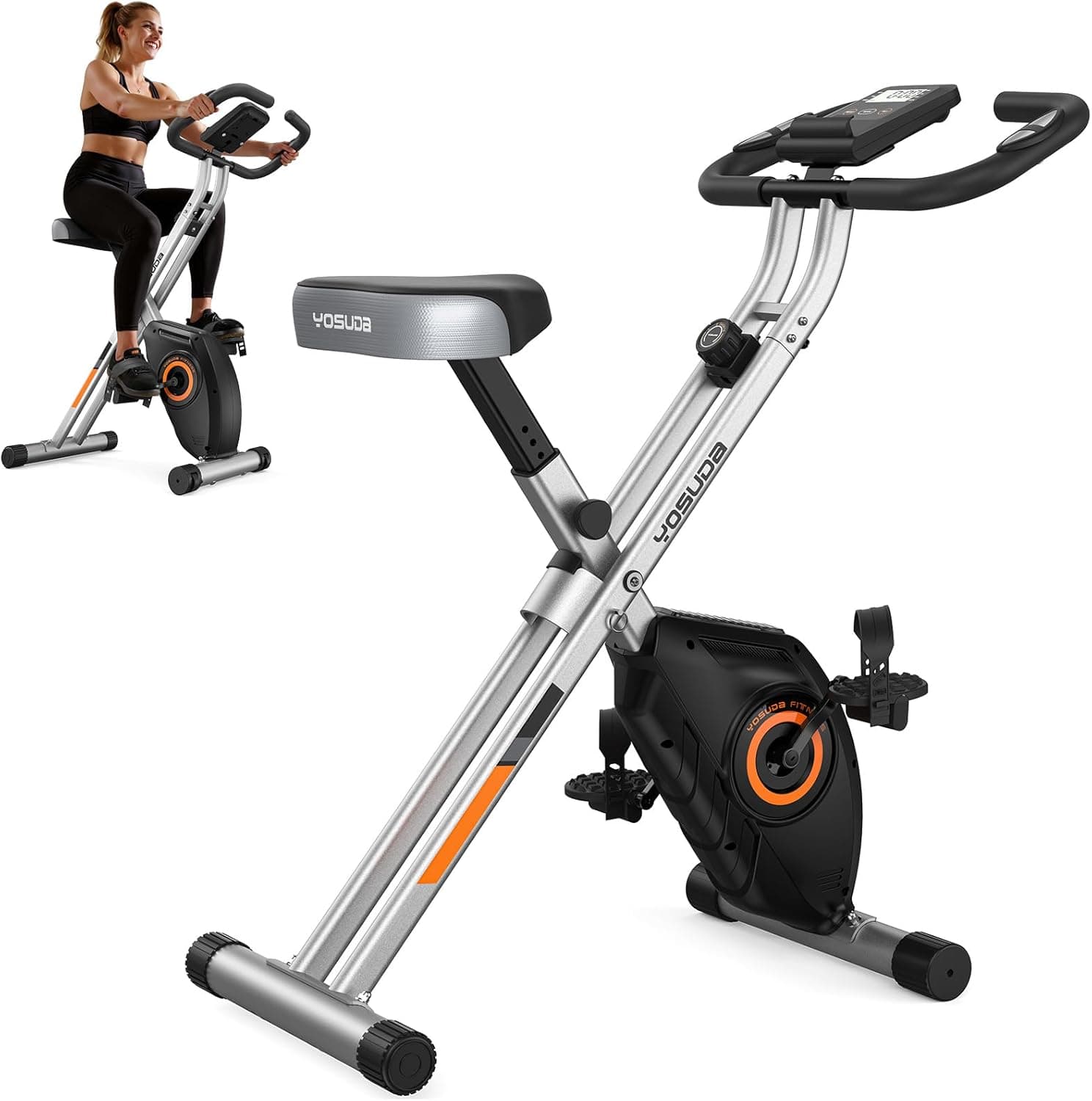 Amazon.com : YOSUDA Exercise Bike, 2 in 1 Folding Exercise Bike for ...