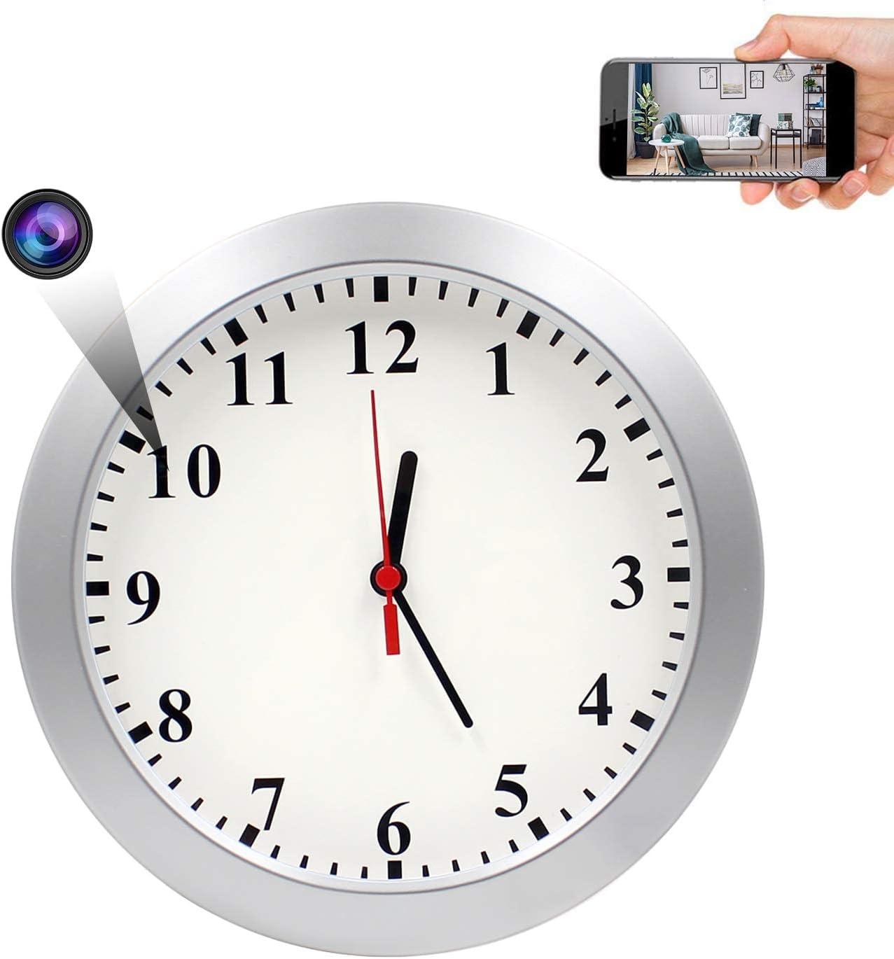 AMCSXH HD 1080P WiFi Hidden Camera Wall Clock Spy Camera with Motion ...