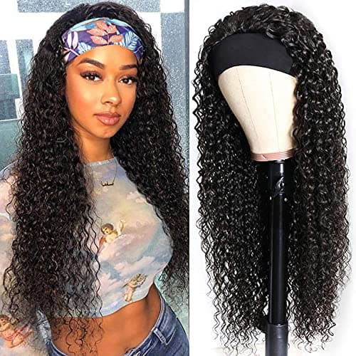CFXNMZGR Wigs For Women Peruvian Curly Human Hair Wig Glueless Lace ...