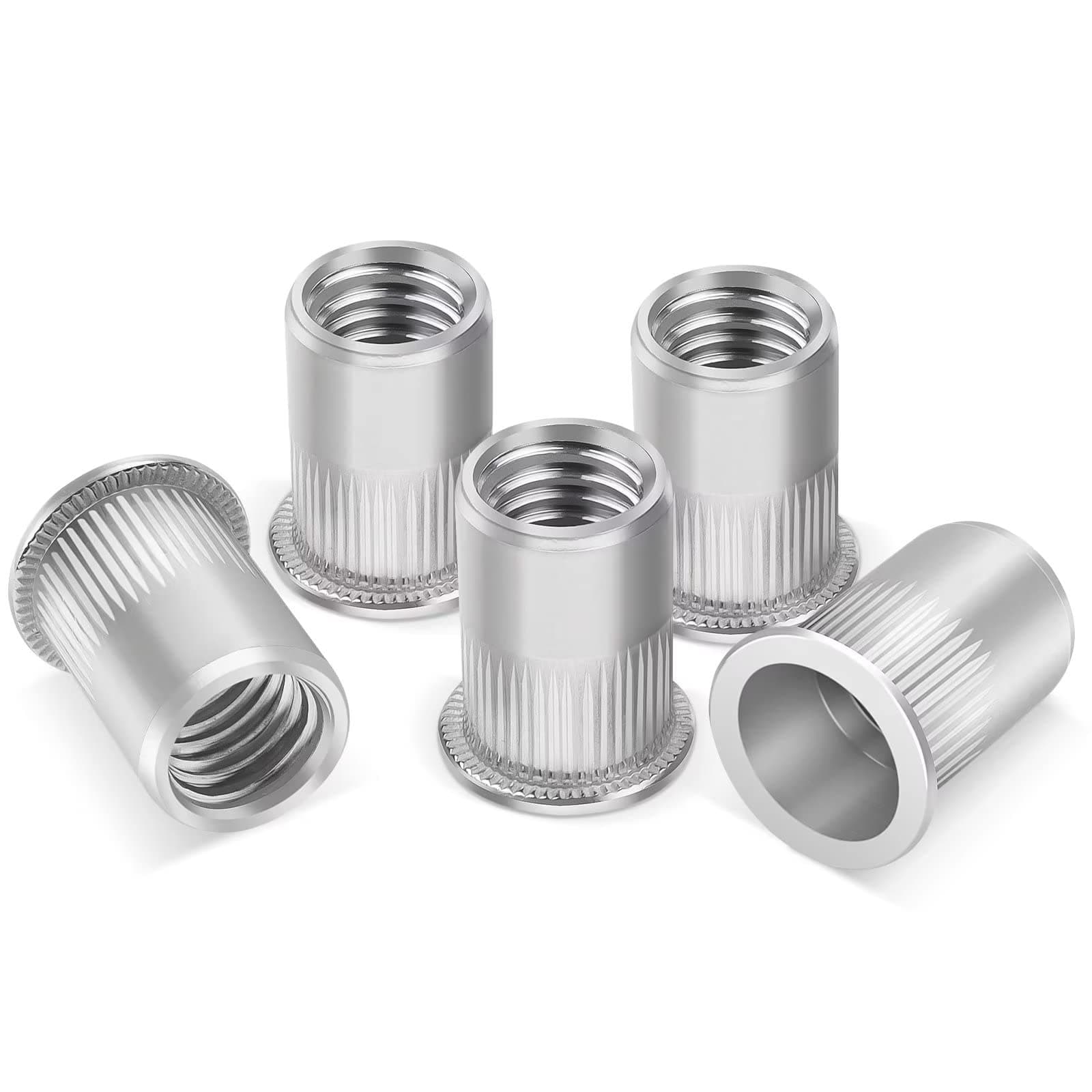 50 Piece Rivet Nuts M8, Leryati Threaded Inserts Stainless Steel Rivnut ...