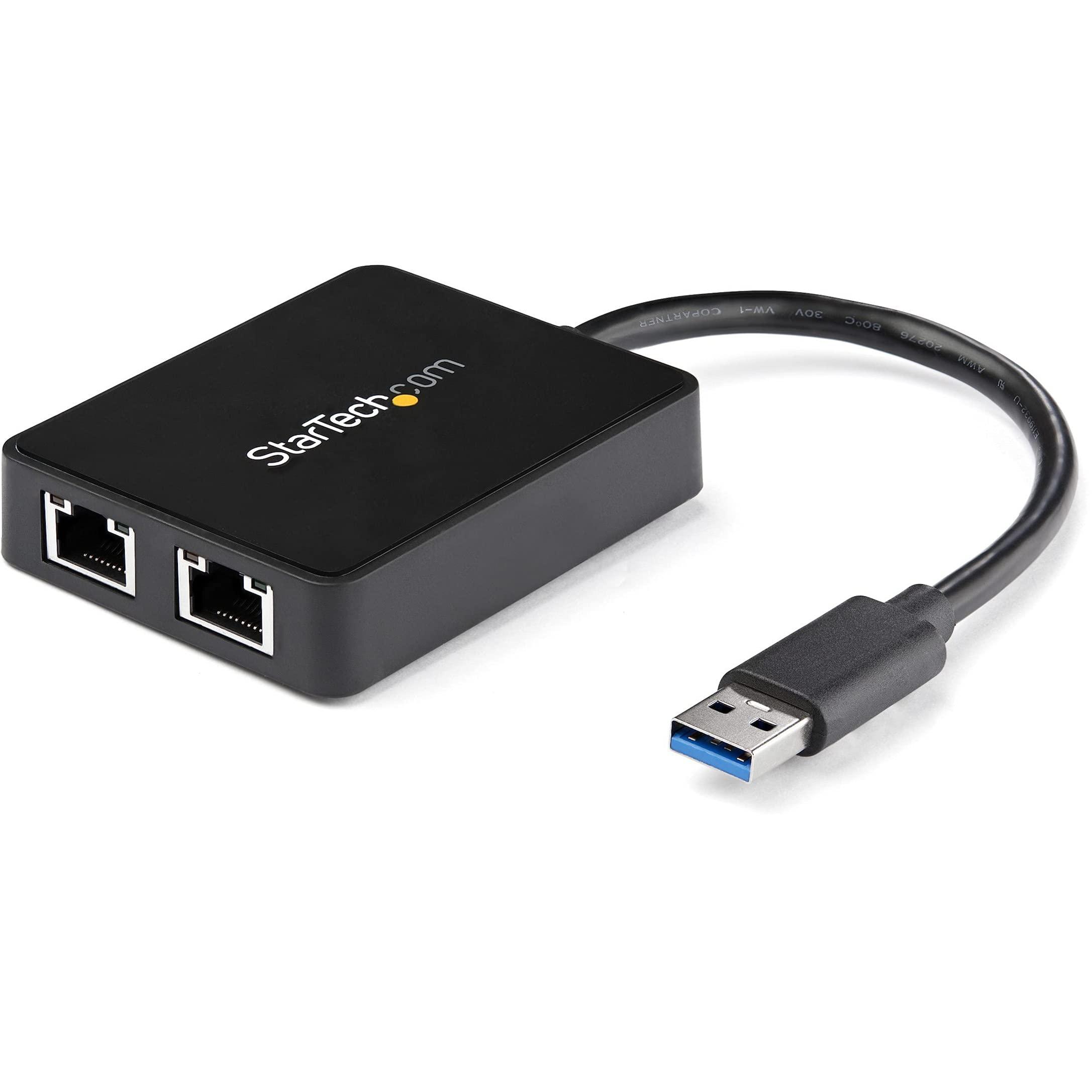 Buy StarTech.com USB 3.0 to Dual Port Gigabit Ethernet Adapter w/ USB ...