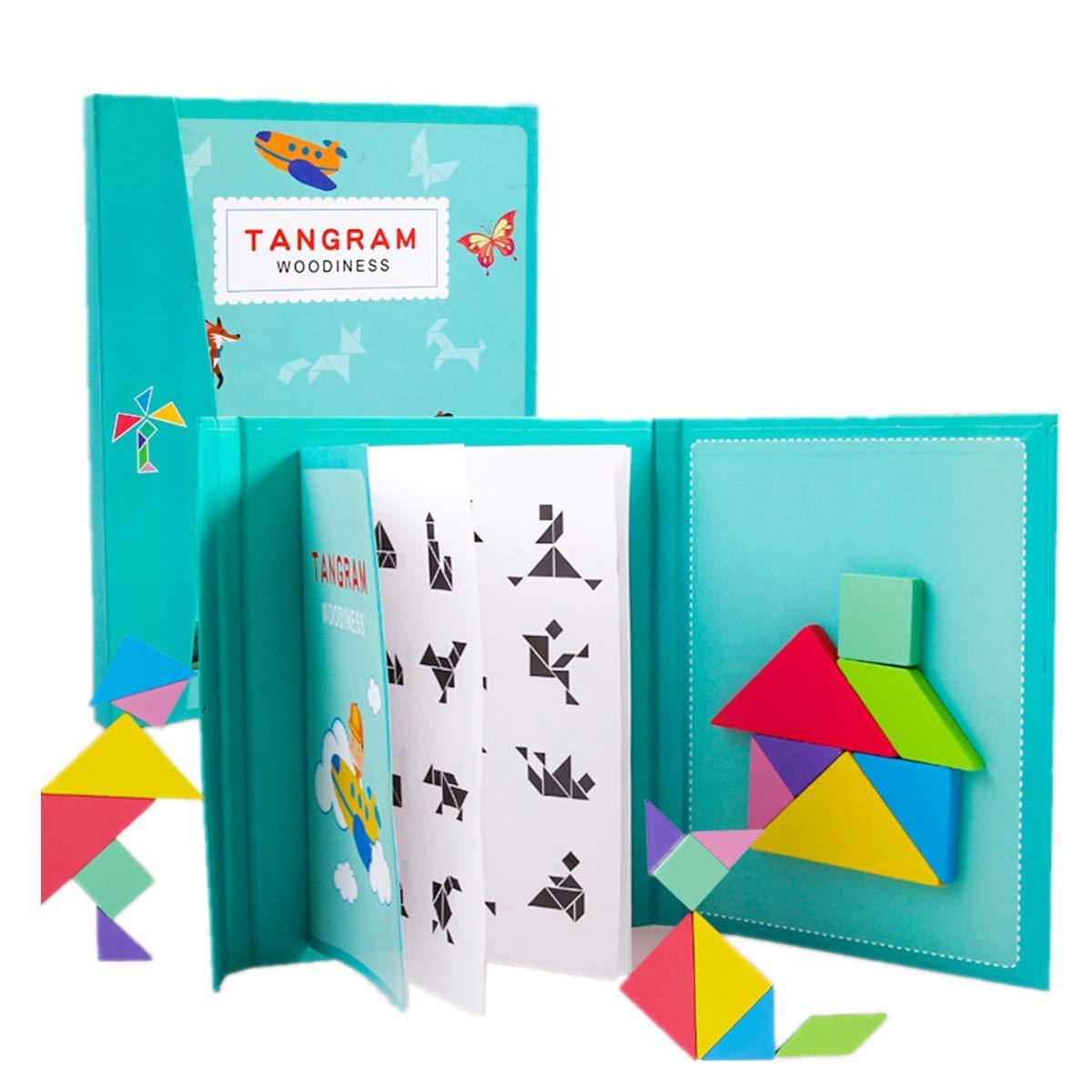 Buy PLUSPOINT Wooden Tangram Travel Game Magnetic Puzzle Book Game ...