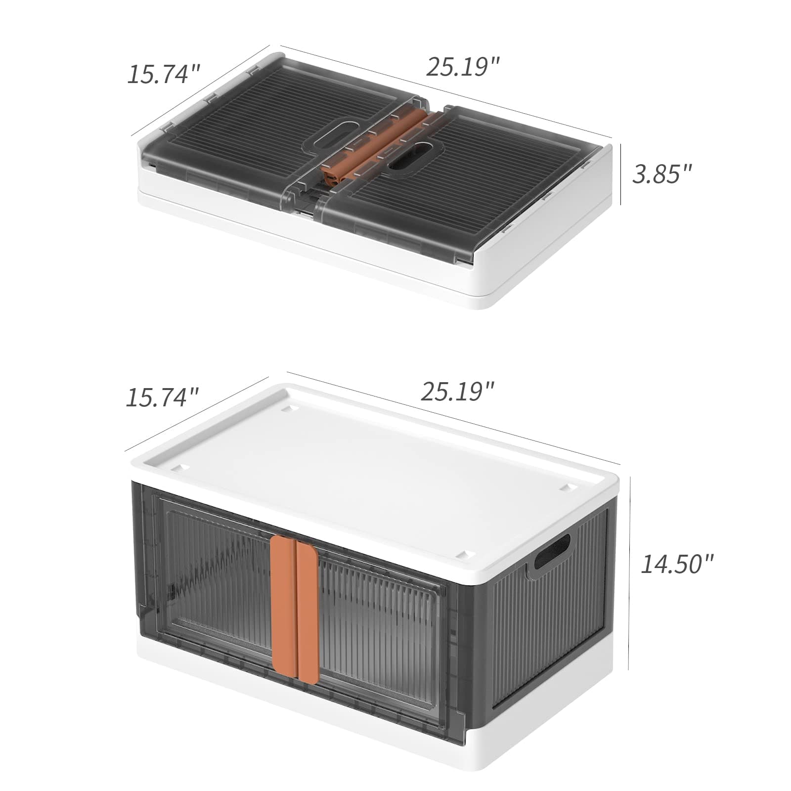 Storage Bins with Lids - Collapsible Storage Bins, Clear Black Wardrobe ...