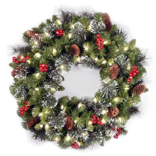 National Tree Company Crestwood Spruce Pre-Lit Wreath