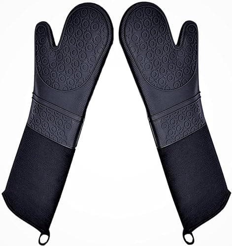 High Silicone Heat-Resistant Oven Mitts - Pair of 4 Quilted Pot Holders ...