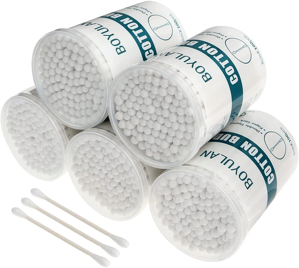 Amazon.com : Cotton Swabs Paper Stick Swabs for Ear Double Round Tips ...
