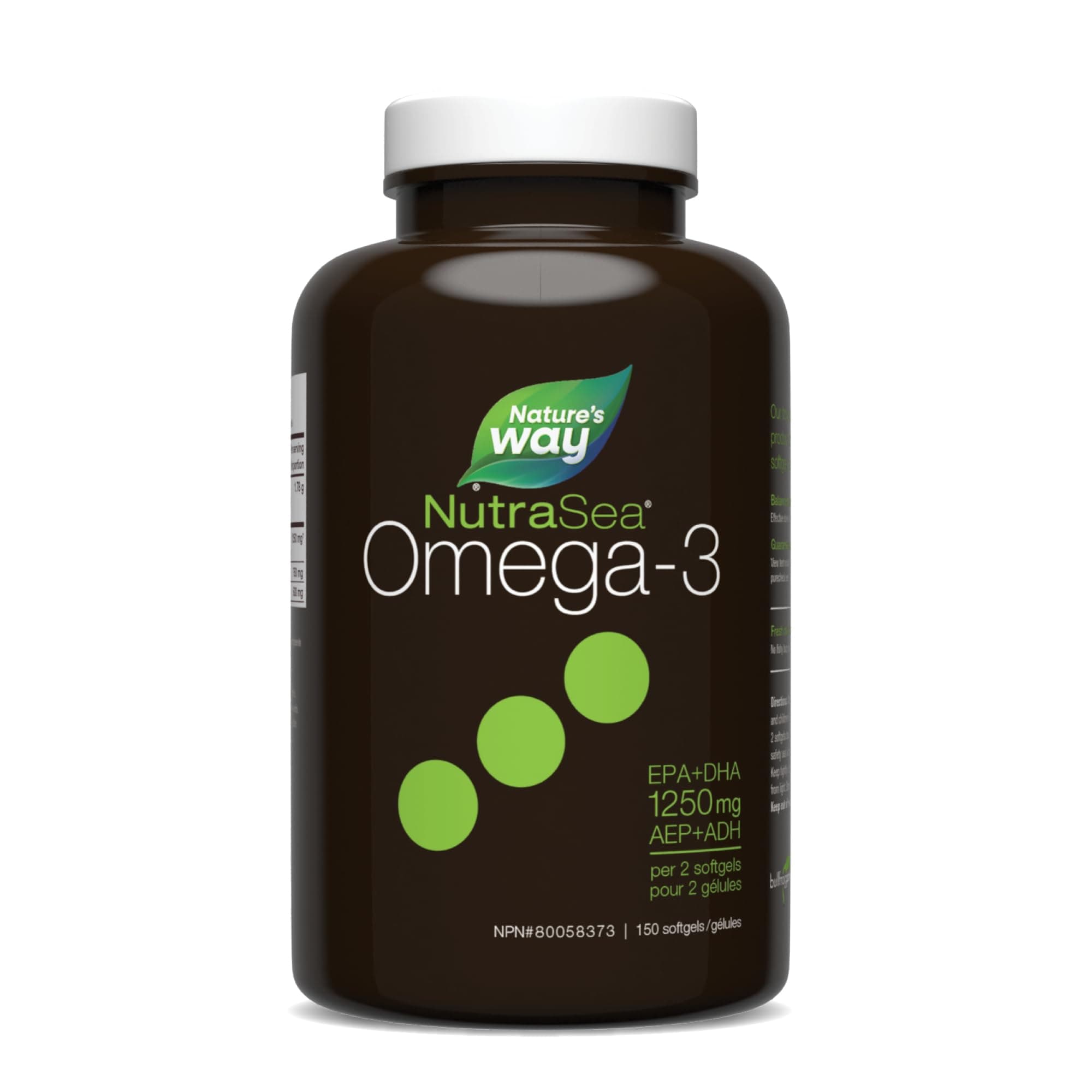 Nature's Way NutraSea Omega 3 Supplement Liquid Gels, Fresh Mint, 150 ...