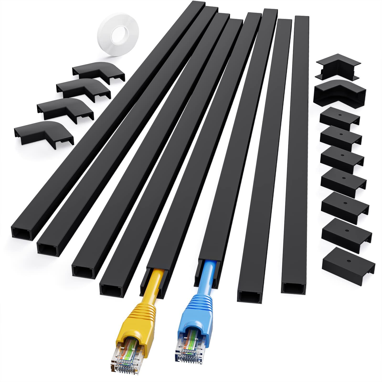 Buy 125" Cable Raceway Kit - Yecaye One-Cord Channel Cord Cover on Wall ...