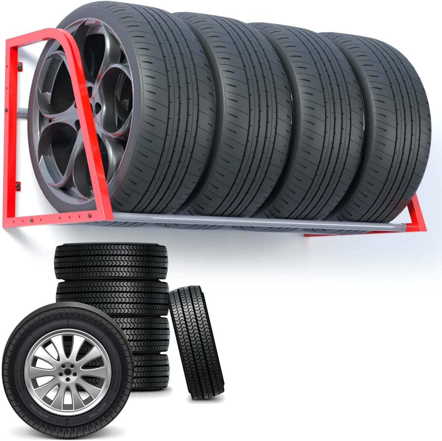 Amazon.com : Universal Wheel Storage Rack, Heavy Duty Garage Tire Rack ...