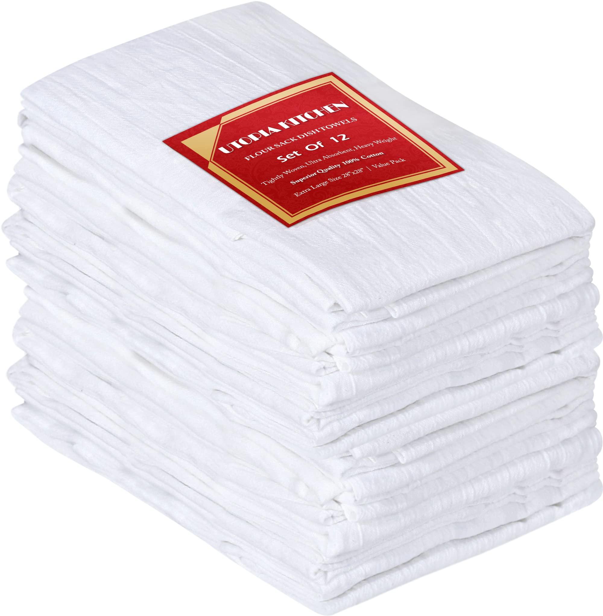 Buy Flour Sack Towels (12 Pack - 71 x 71 Centimetres) - 100% Cotton ...