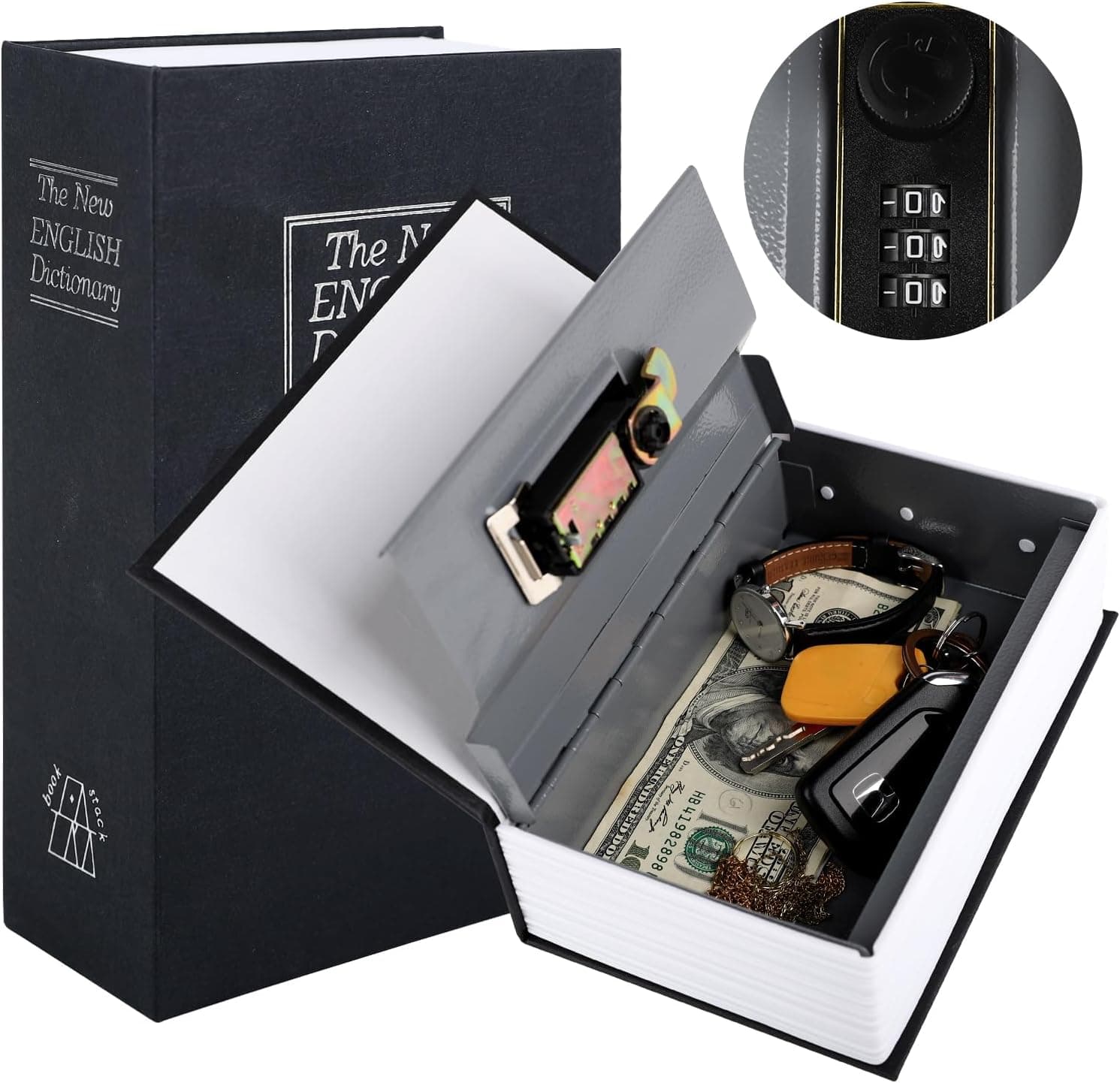 Book Safe with Key – Portable New English Dictionary Hidden Mini Safe ...