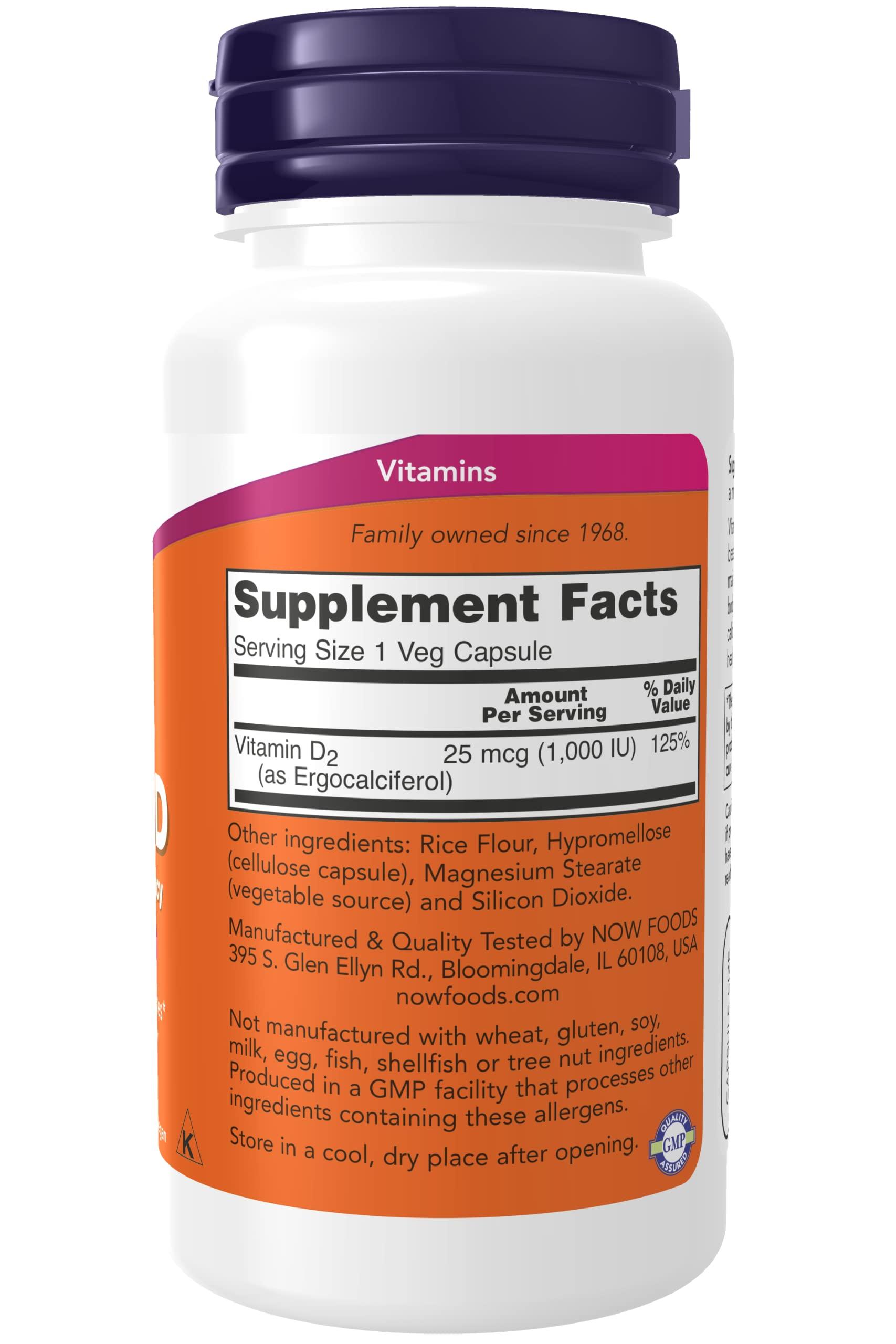 NOW Foods Ergocalciferol 1000 IU Capsules