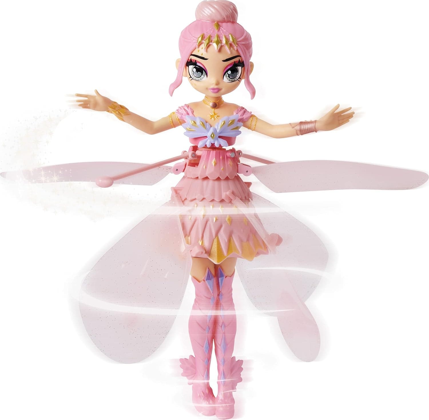 Amazon.com: Hatchimals Pixies, Crystal Flyers Pink Magical Flying Pixie ...
