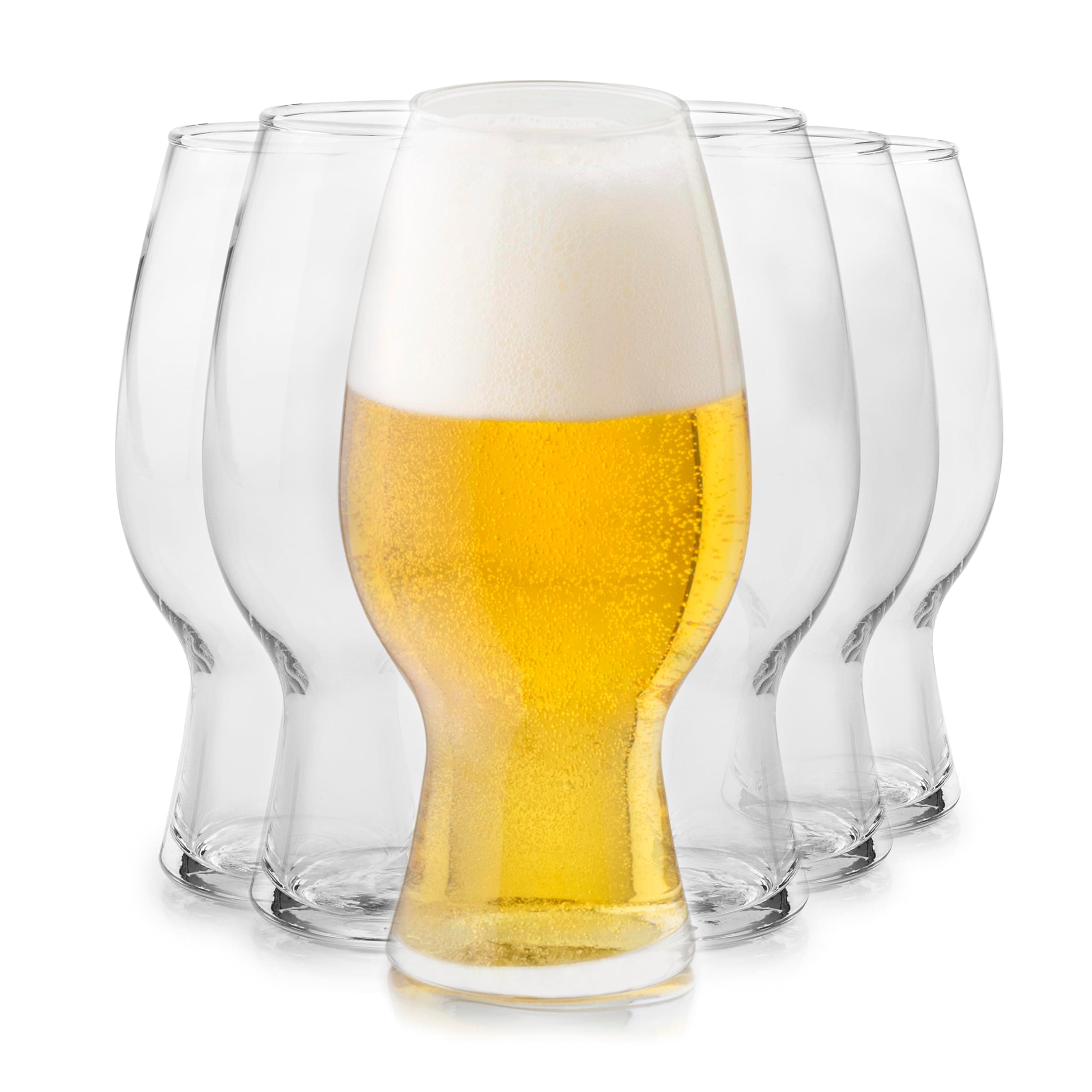 Libbey Craft Brews IPA Beer Glasses Set of 6, Clear, Elegant Pilsner ...
