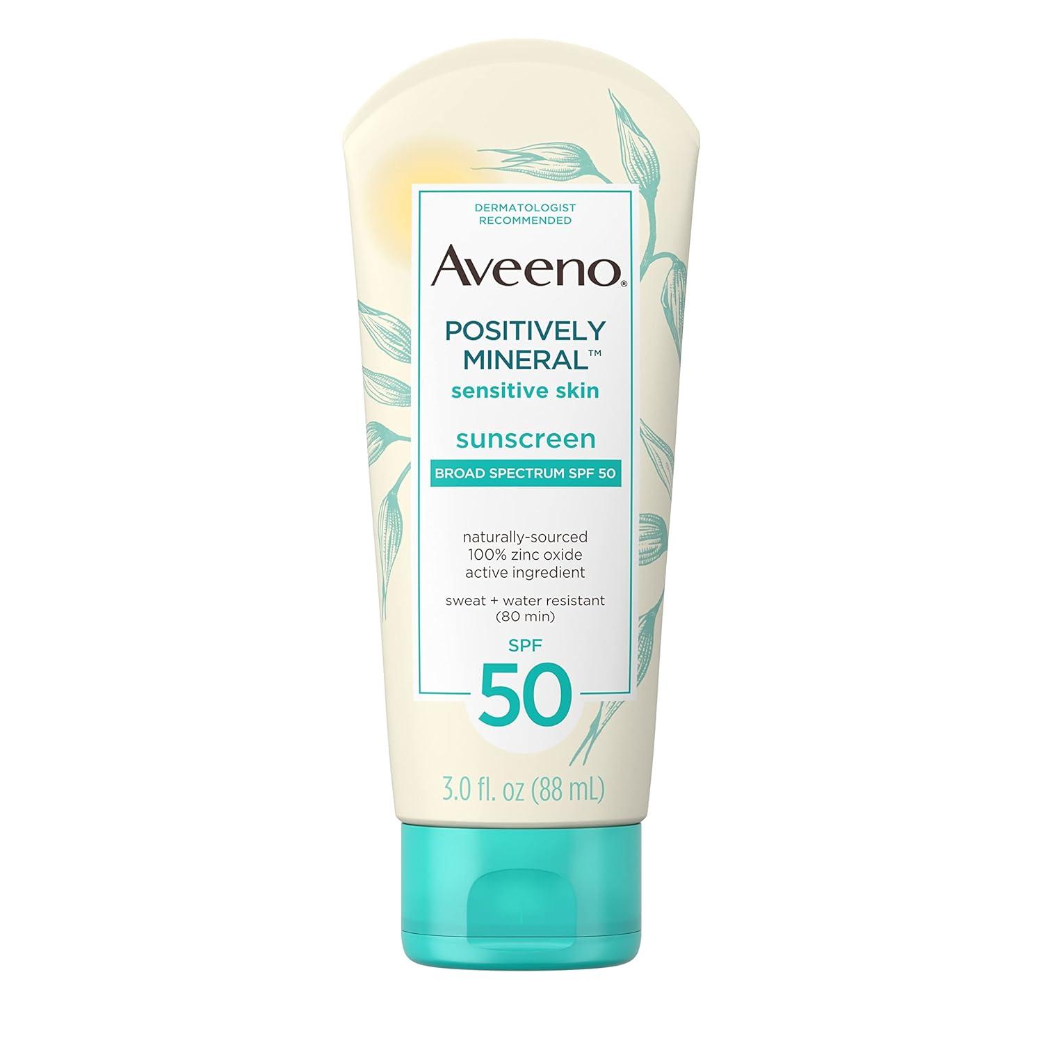 Amazon.com: Aveeno Positively Mineral Sensitive Skin Daily Sunscreen ...