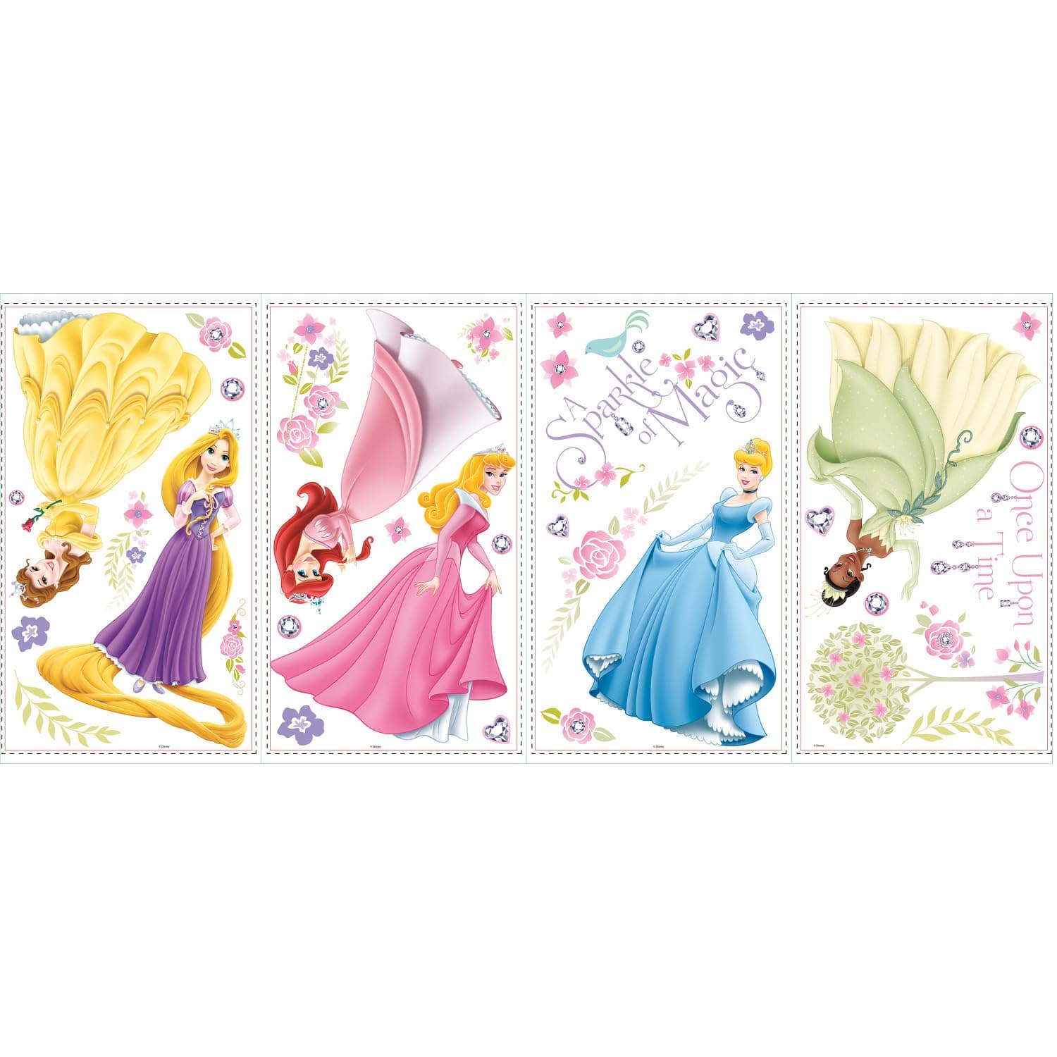 RoomMates RMK1903SCS Disney Princess Glow Princess Peel and Stick Wall ...