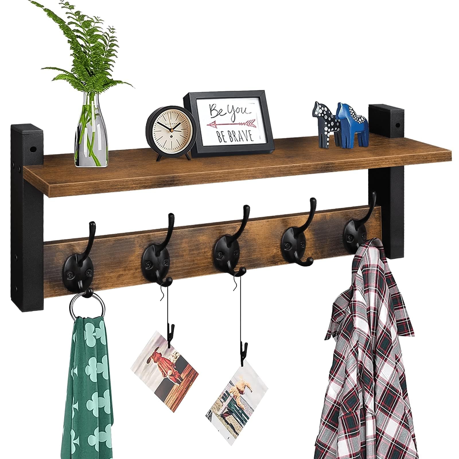 Wall coat rack with shelf online