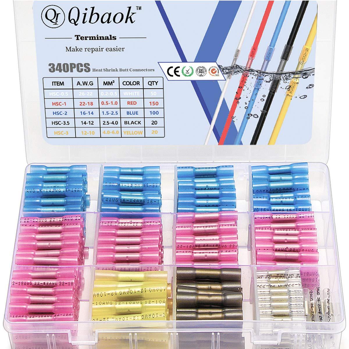 Qibaok 340 PCS Heat Shrink Butt Connectors | Ubuy South Africa