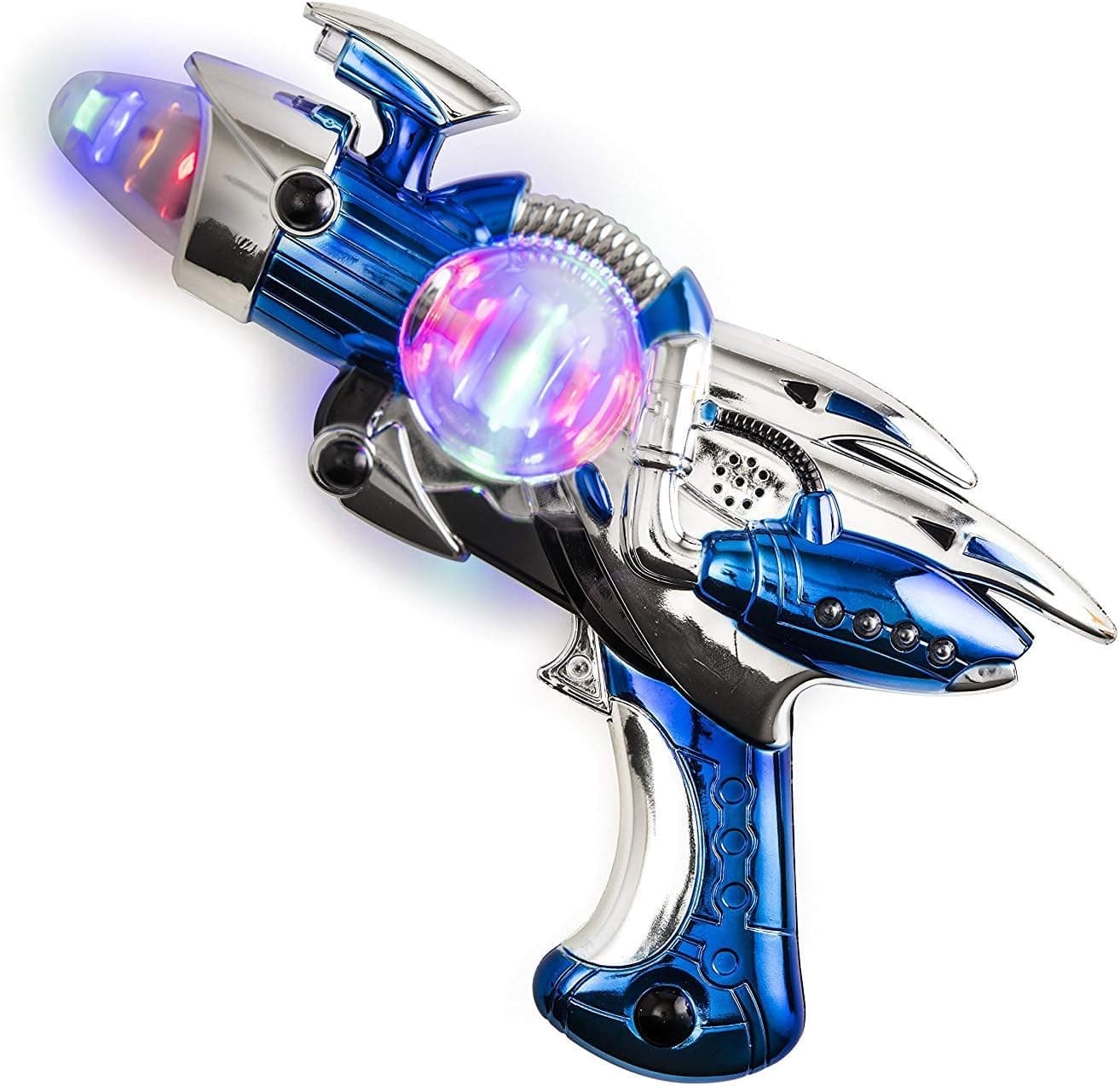 Amazon.com: Kicko Toy Gun - Blue Light-Up Noise Blaster 11.5 Inches ...