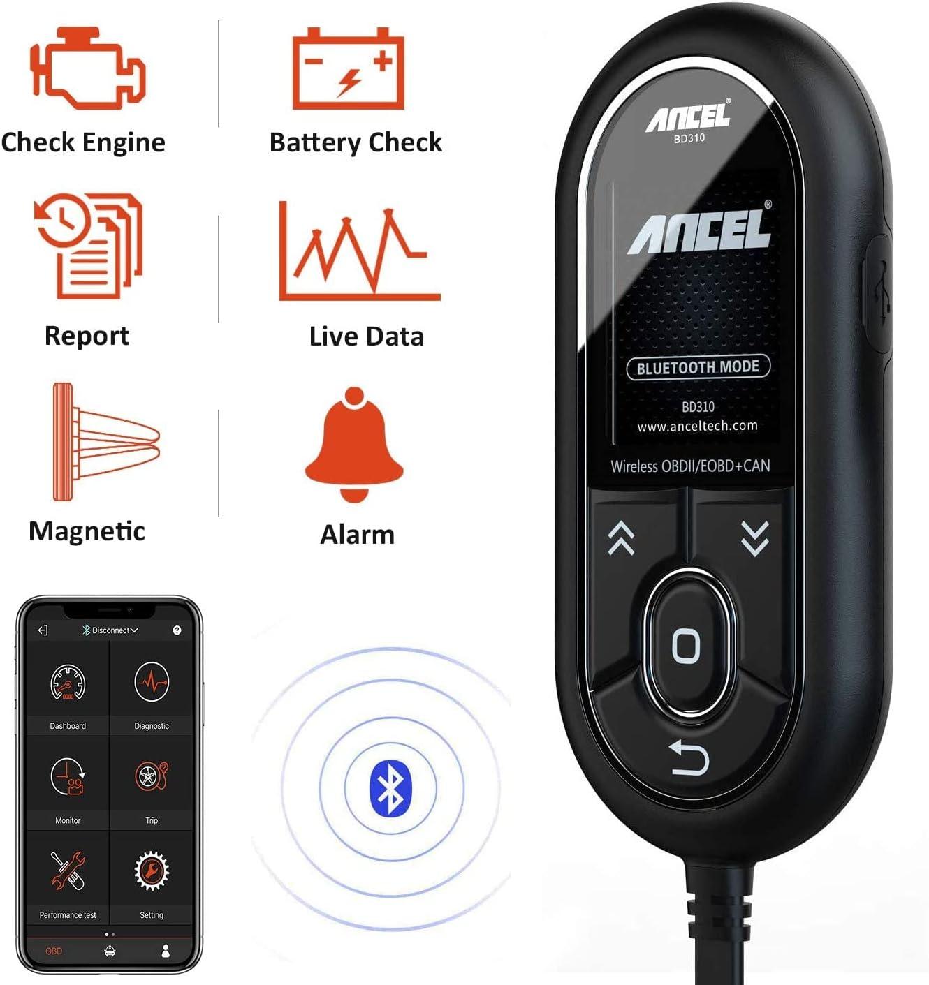 ANCEL BD310 OBD2 Scanner for Check Engine and Battery Voltage Check, 2 ...