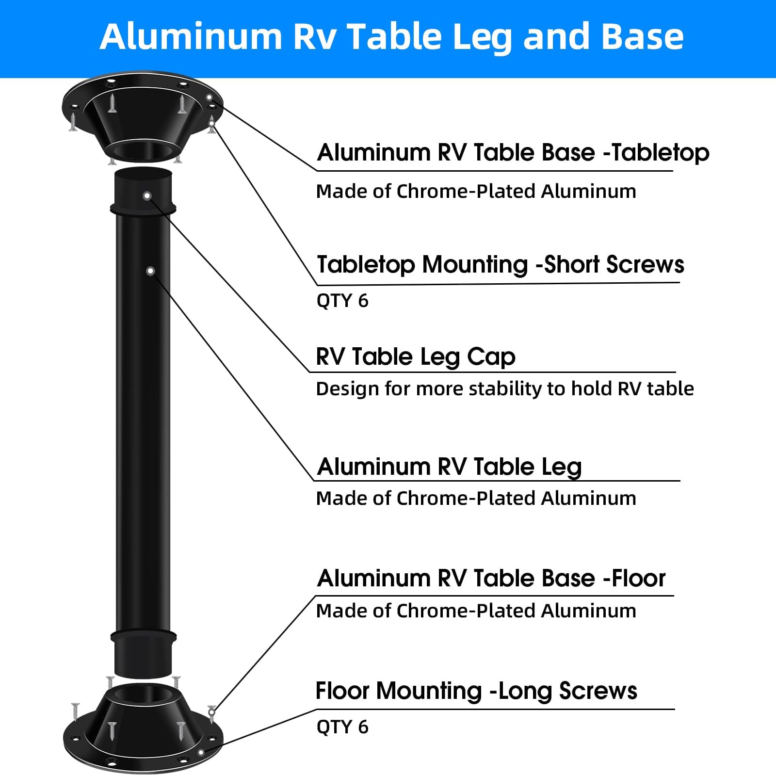Snapklik.com : 27" RV Table Base Mount And RV Table Legs,Camper Tables ...