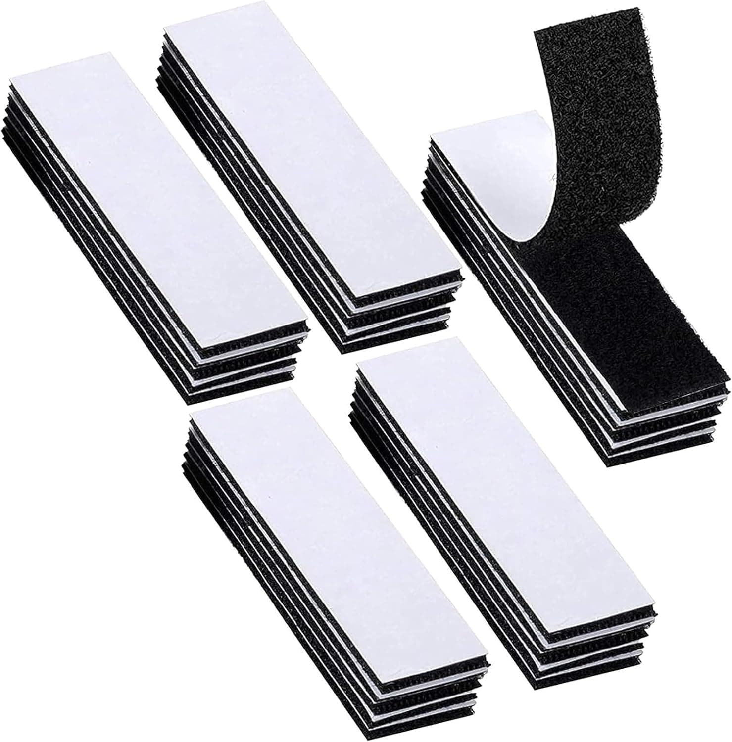 25pcs Hook Loop Strip Tape,Heavy Duty Hook Loop Tape Strips,3 * 10cm ...