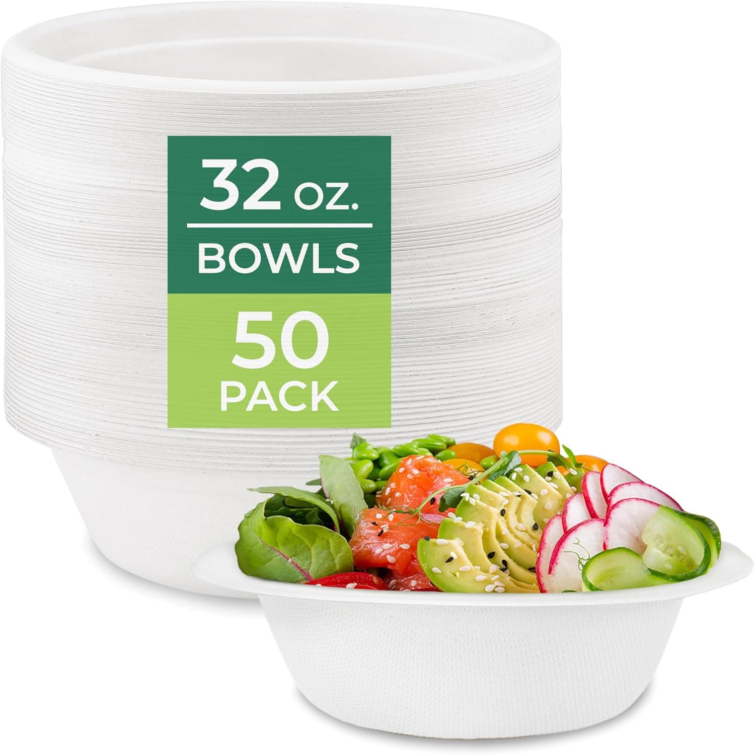 Amazon.com: Freshware Paper Bowls - Disposable 32 oz Soup Bowl, 50-Pack ...