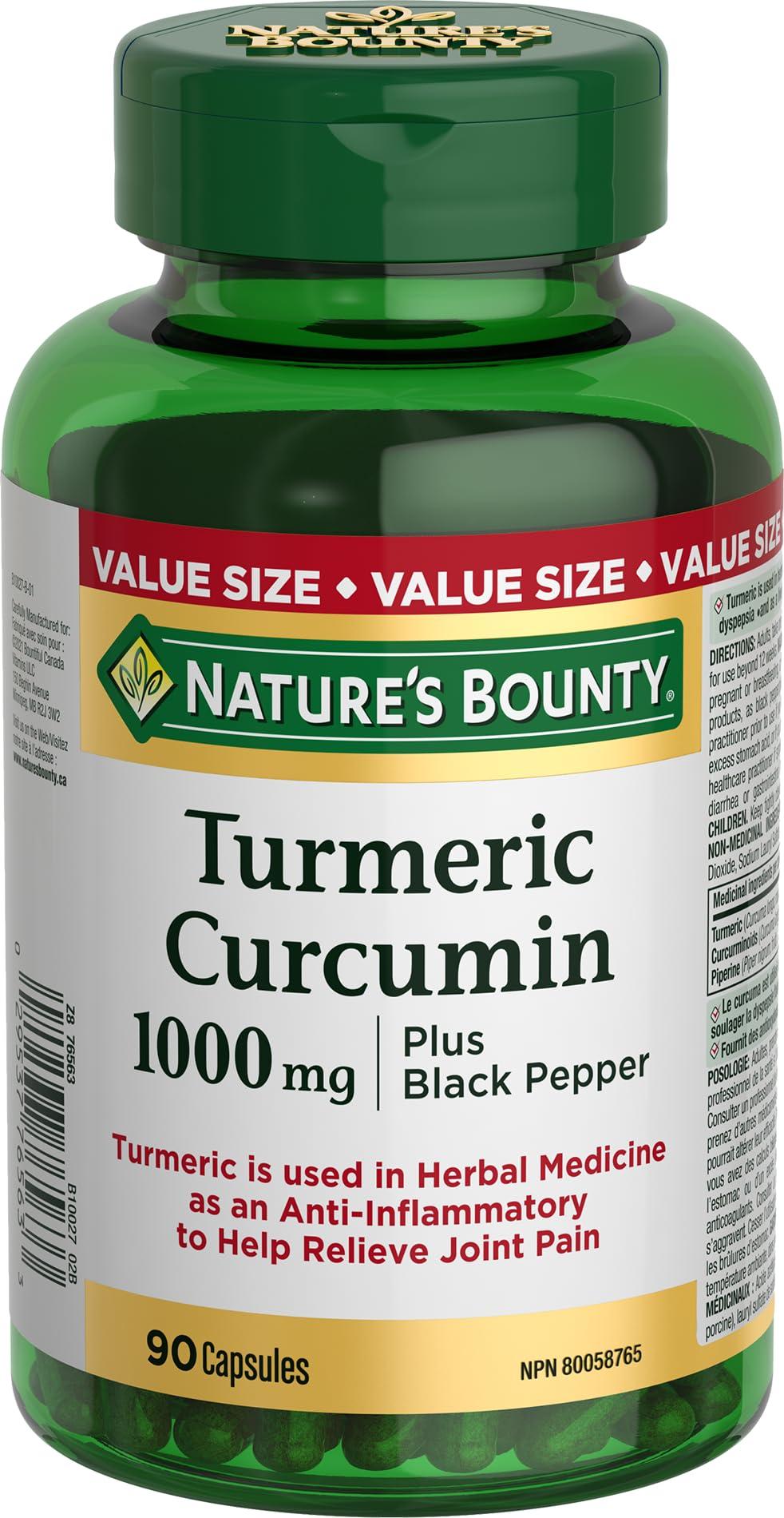 Complexe de Curcuma de Nature's Bounty avec Bioperine