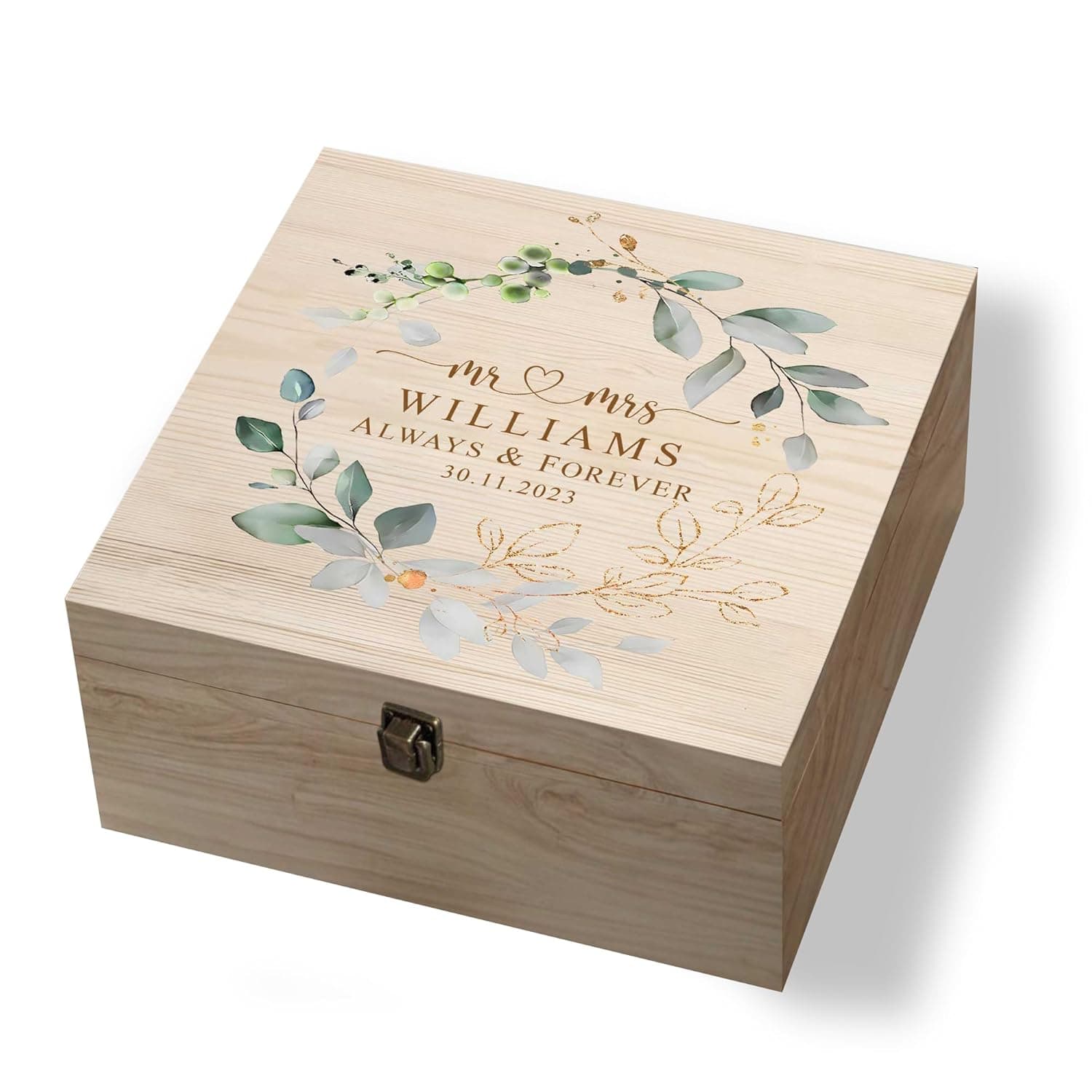 Amazon.com: Personalized Wedding Keepsake Box, Wedding Memory Box ...