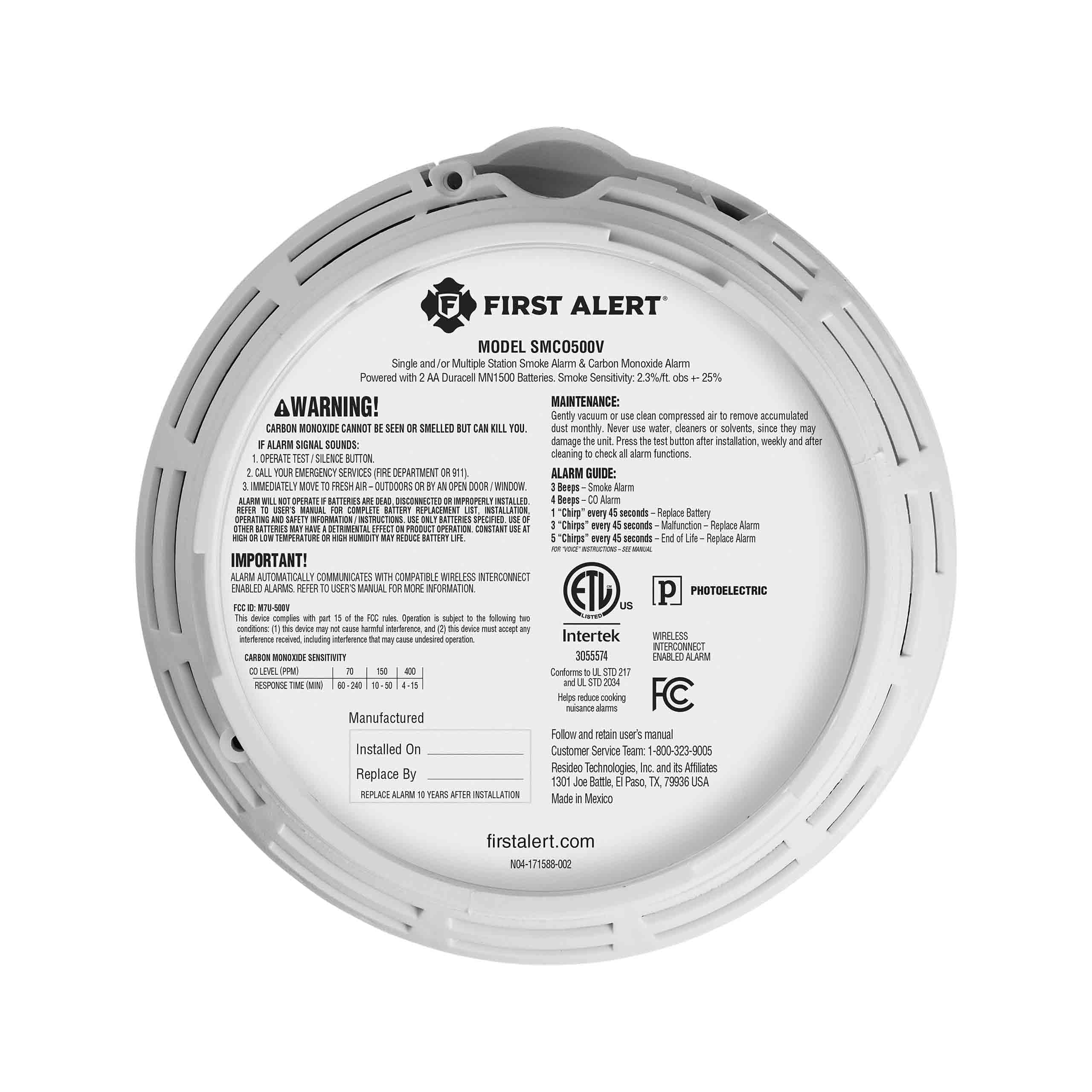 First Alert BRK Interconnect Battery-Operated Combination Smoke ...
