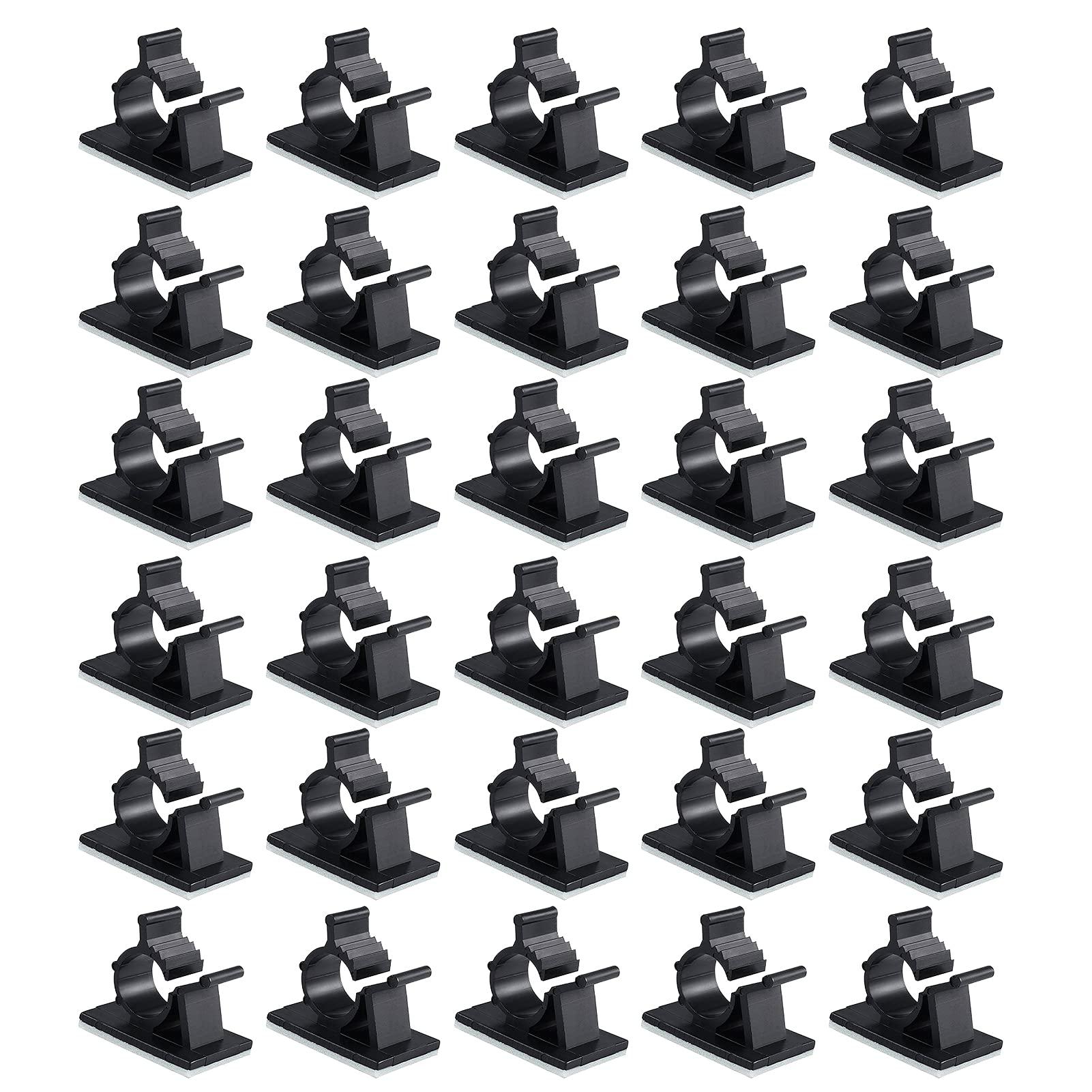 Buy Viaky 30 Pcs Black Clips Self Adhesive Backed Nylon Wire Adjustable ...