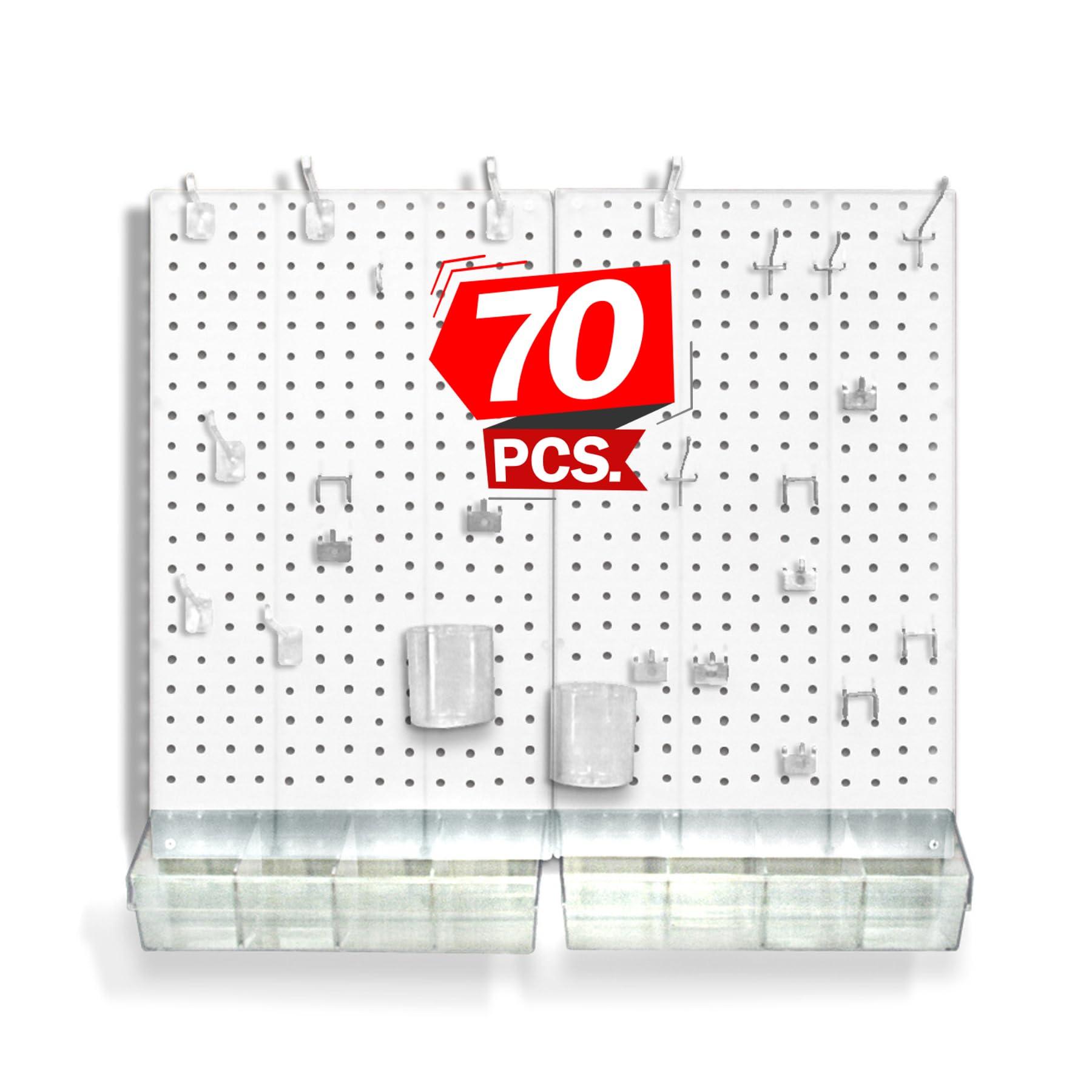 Amazon.com: Azar Displays, 900945-WHT, 70 Piece Pegboard Organizer ...