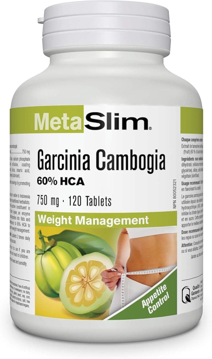 Webber Naturals MetaSlim, Garcinia Cambogia, Tablet, 750 mg, 120 Count ...