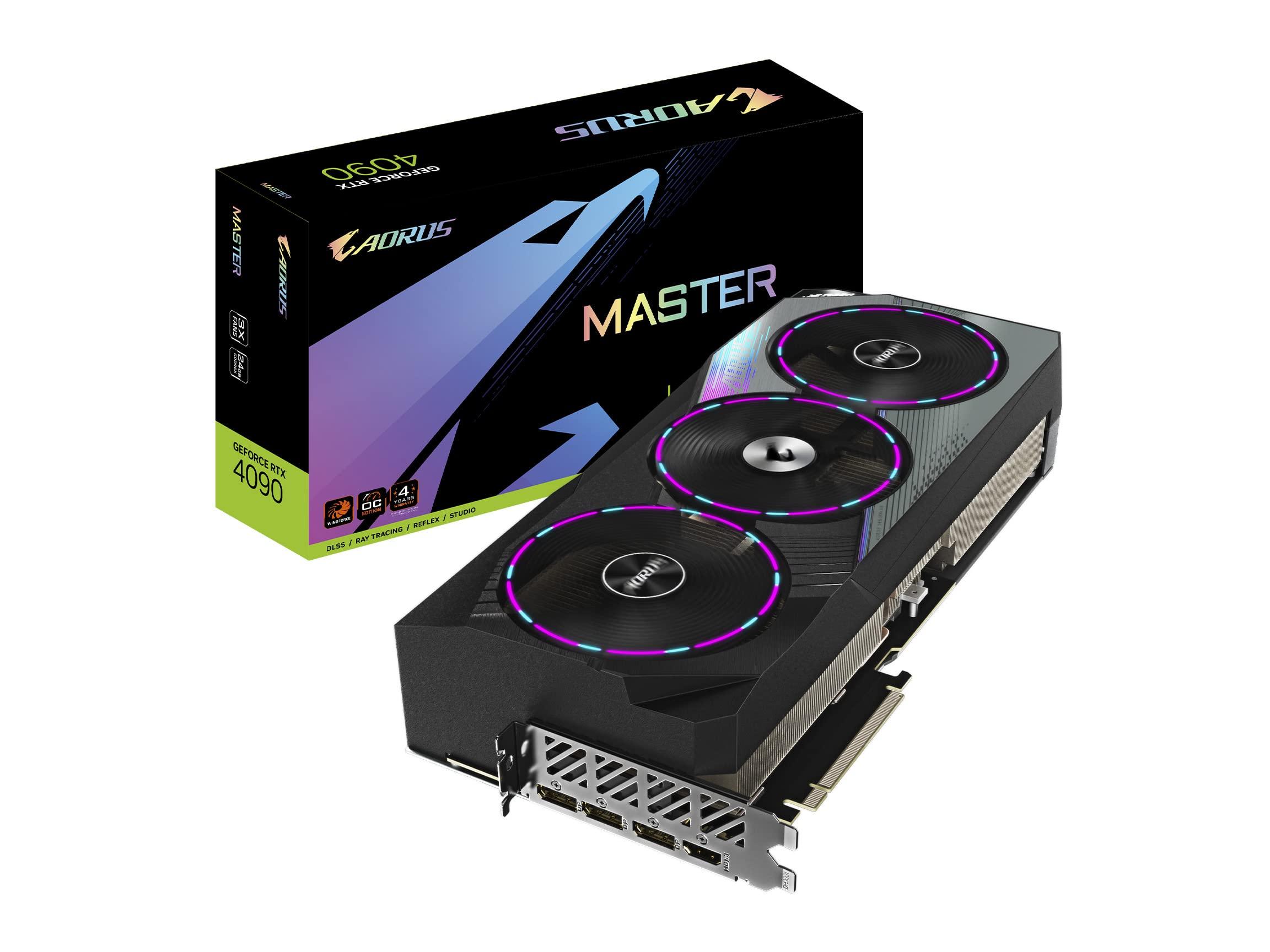 GIGABYTE AORUS GeForce RTX 4090 Master 24G Graphics Card, 3X WINDFORCE Fans, 24GB 384-bit GDDR6X ...