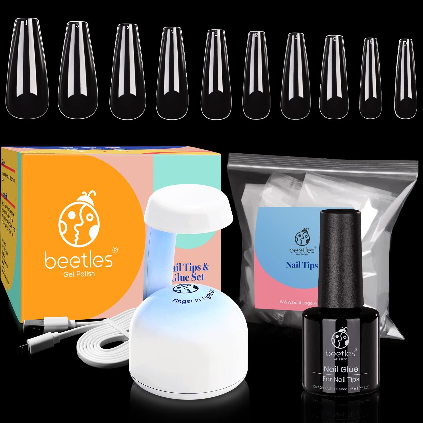 Buy Beetles Nail Tips and Glue Gel Nail Kit, 2 In 1 Nail Gel and Base ...