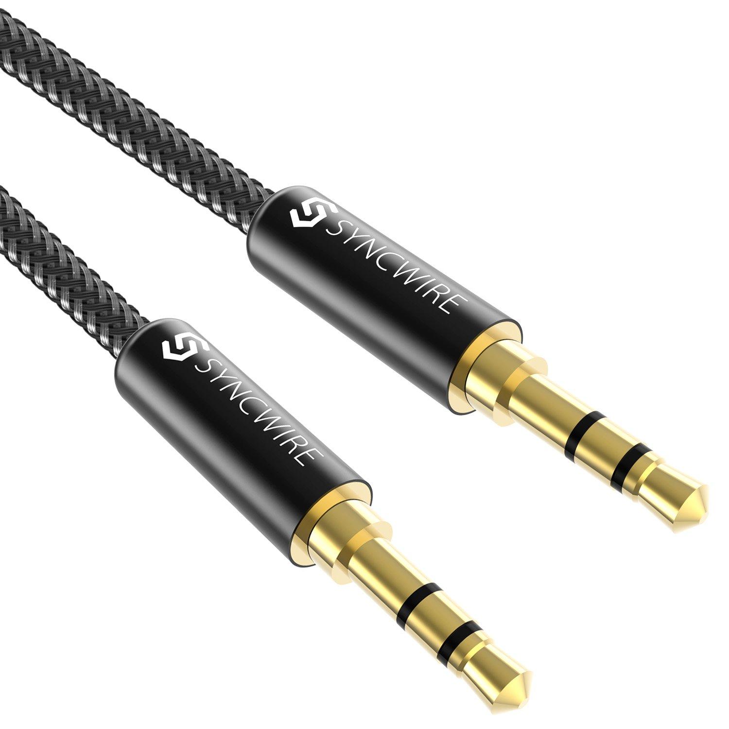 Syncwire 3.5mm Aux Cable (10ft/3m) Hi-Fi Sound Nylon Braided Auxiliary ...