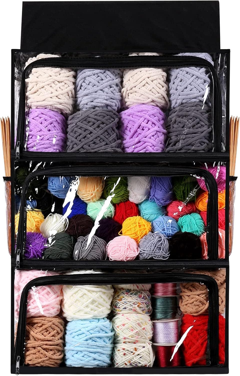 Amazon.com: Yarn Storage Organizer Container with Crochet Bag, 5 Layer ...