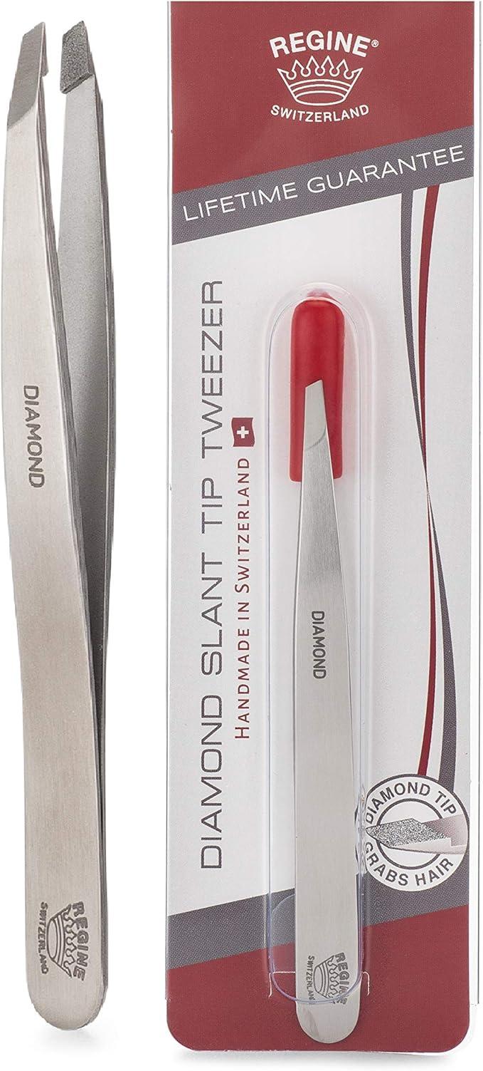 Amazon.com: Regine Switzerland Diamond Tip Slant Tweezer, Stainless ...