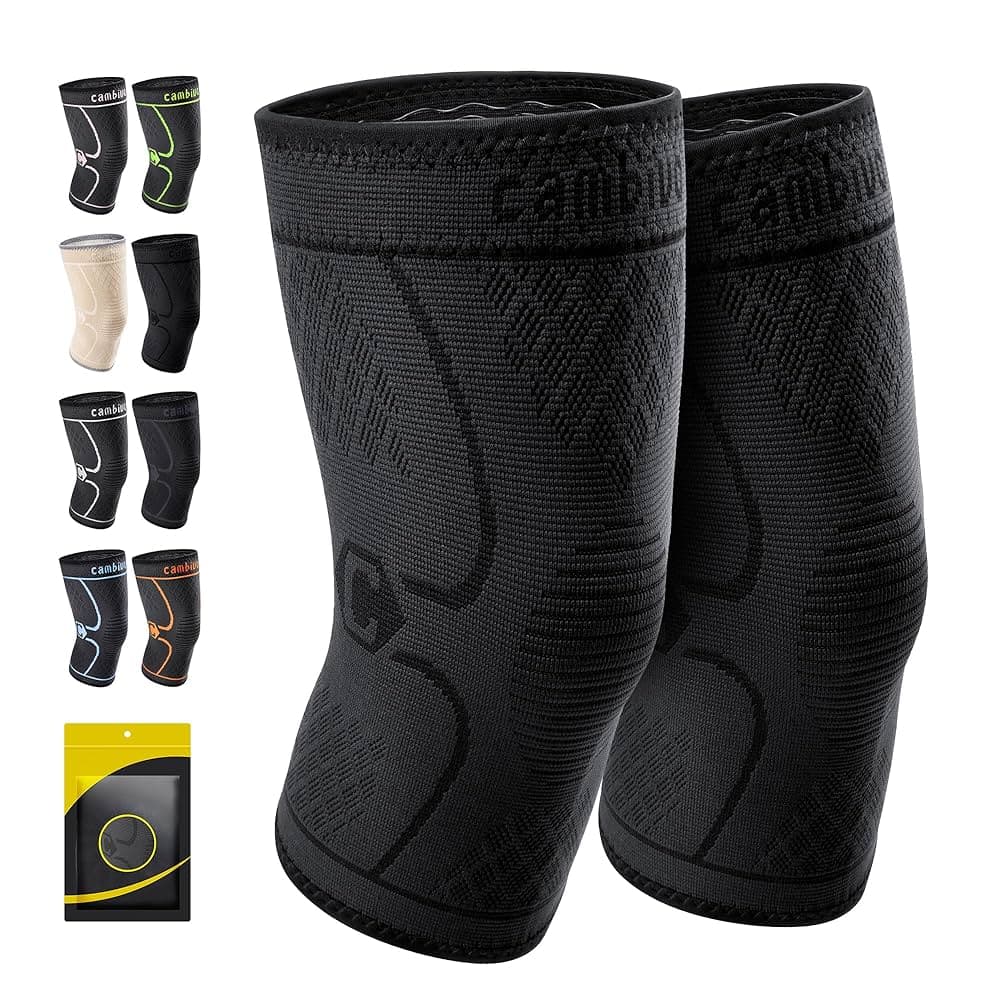 Amazon.com: CAMBIVO 2 Pack Knee Brace, Knee Compression Sleeve for ...