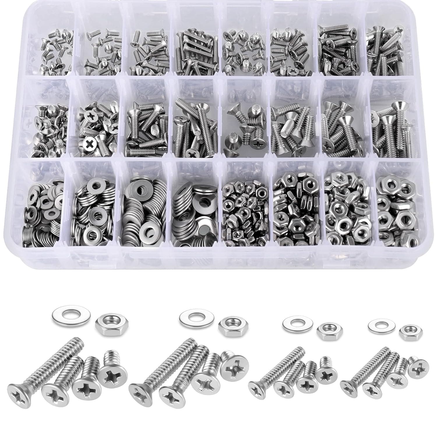 900PCS Nuts and Bolts Assortment Kit for Home Projects - Stainless ...