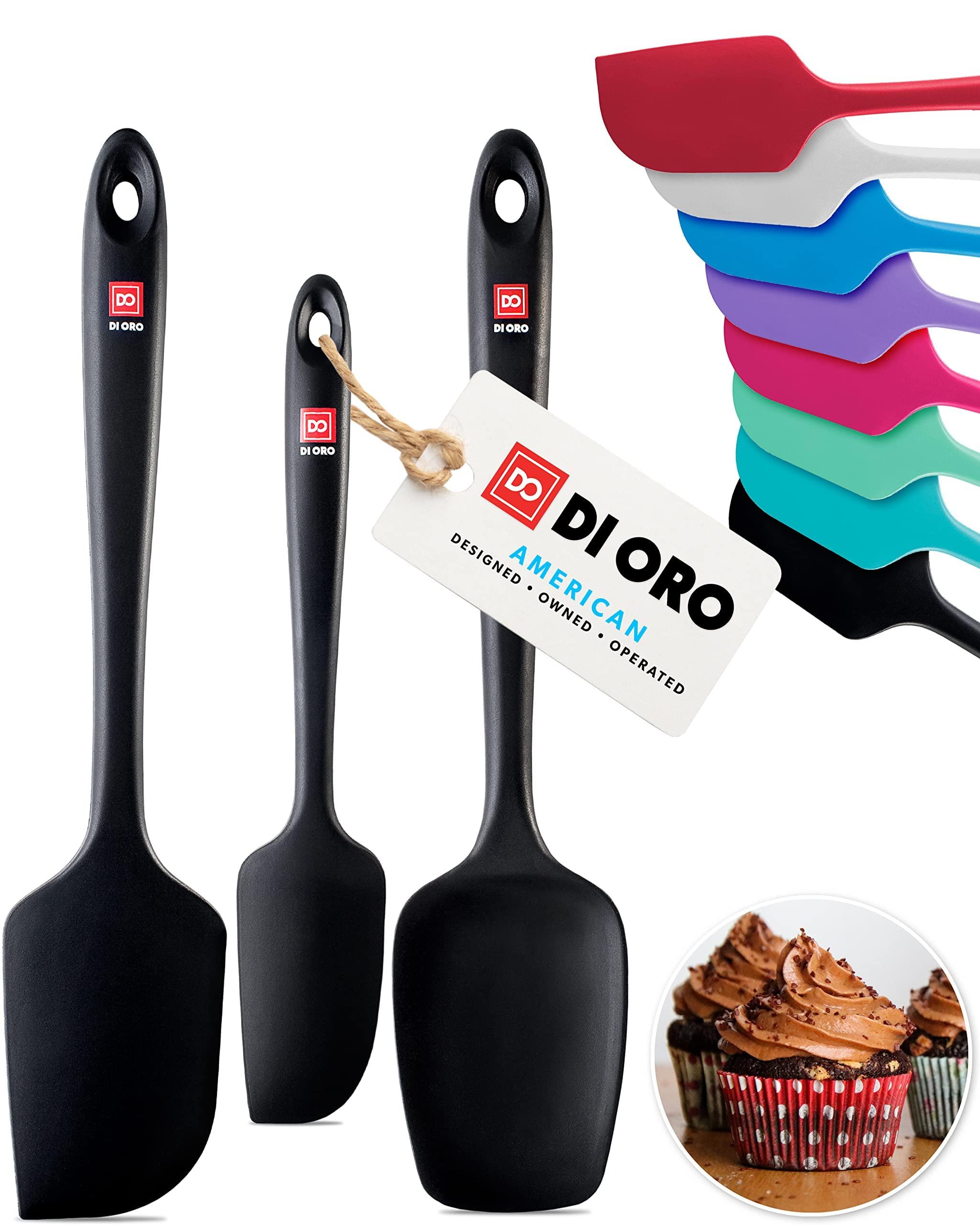 Buy DI ORO Silicone Spatula Set - Rubber Kitchen Spatulas for Baking ...