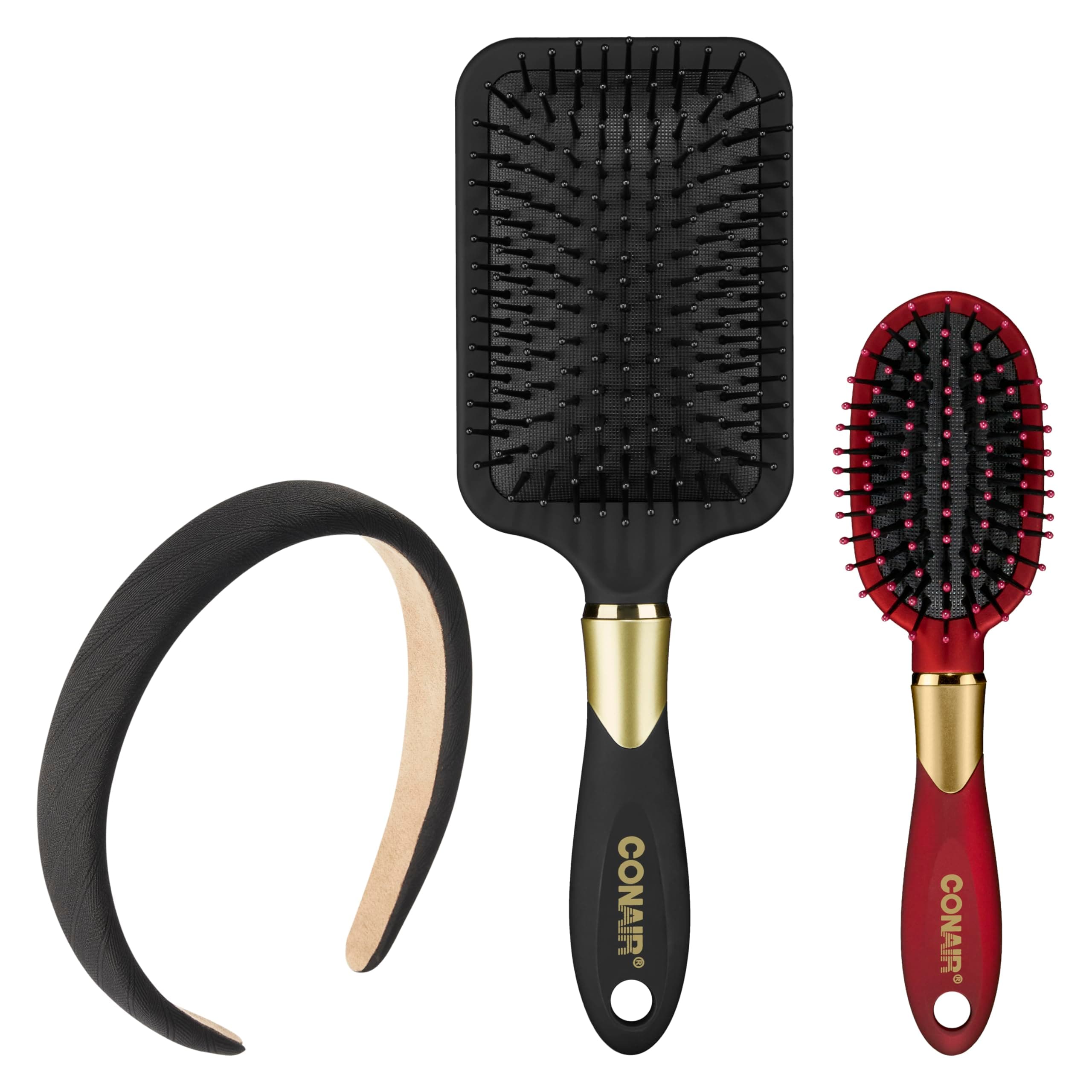 Amazon.com : Conair Velvet Touch hairbrush set - Travel hair brush ...