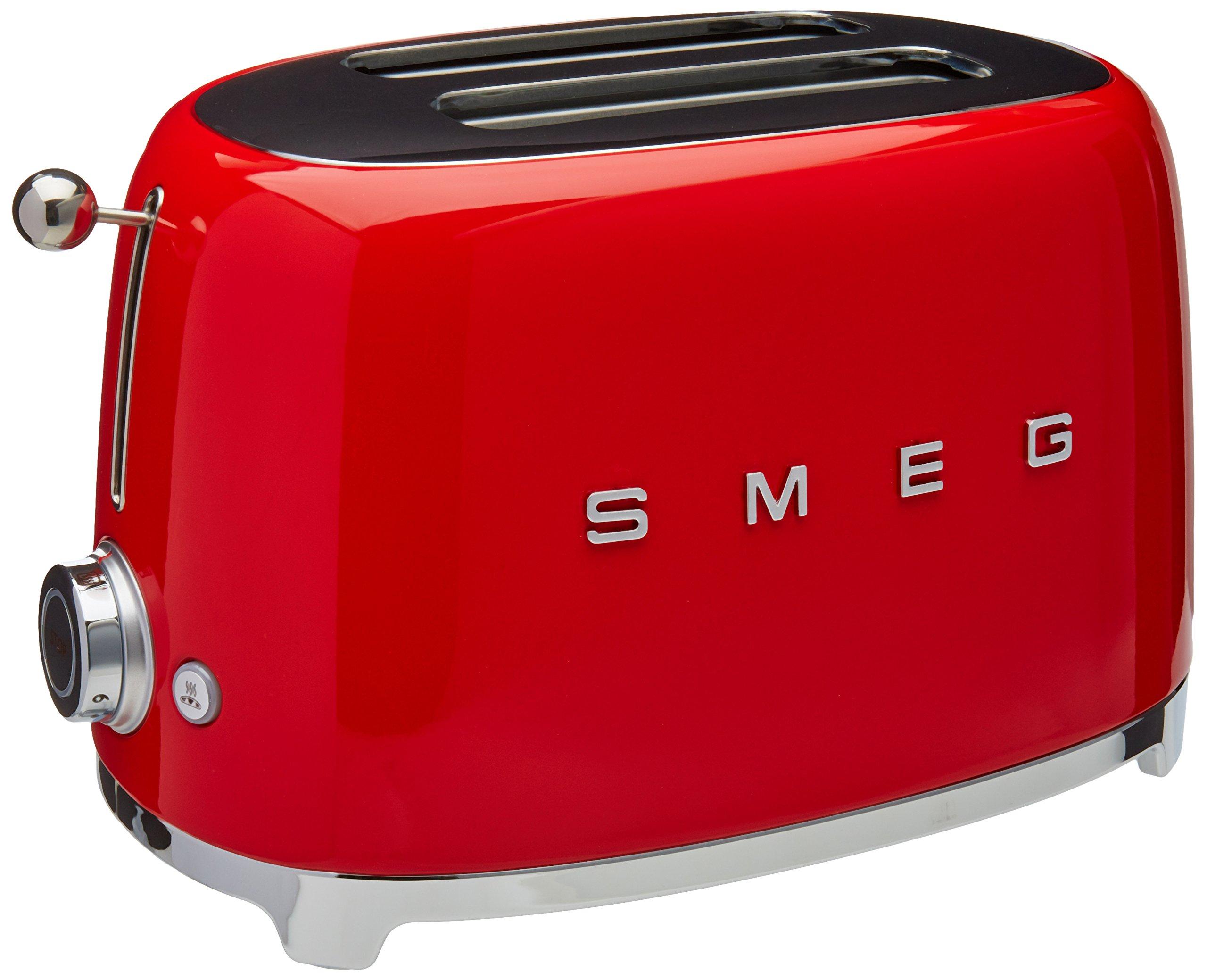 Buy Smeg TSF01RDUS 50's Retro Style Aesthetic 2 Slice Toaster, Red ...