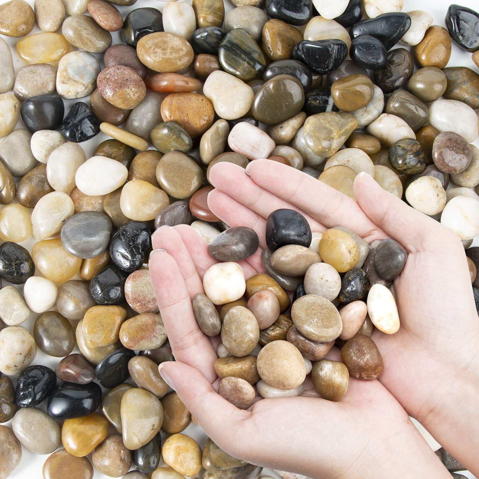 Buy OUPENG Pebbles Polished Gravel, Natural Polished Mixed Color Stones ...